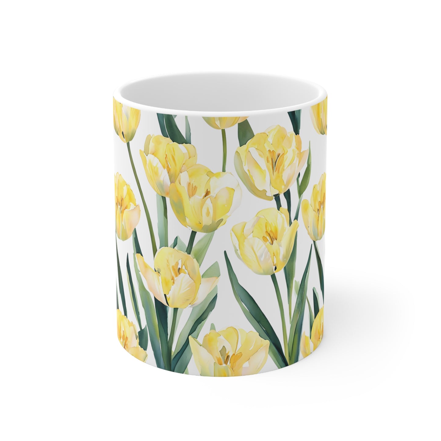 Butter's Yellow Tulip Ceramic Mug, Coffee Cup