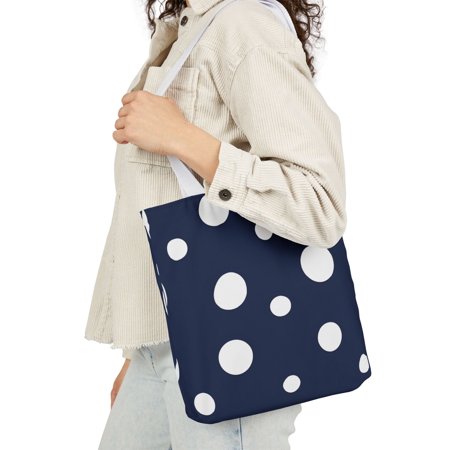 Bonnie's Navy Polka Dot Tote Bag