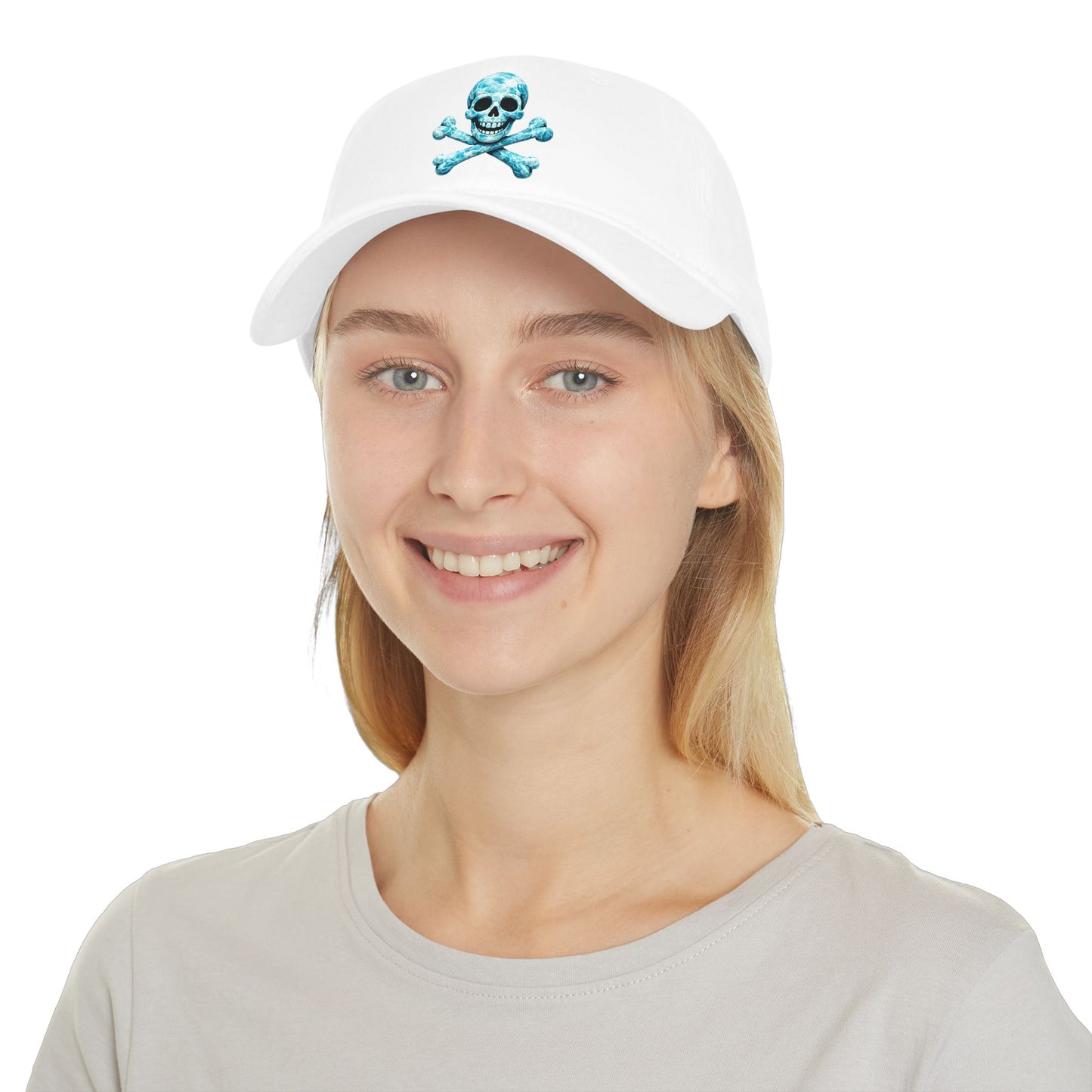 Blue Skull & Crossbones Low Profile Baseball Cap