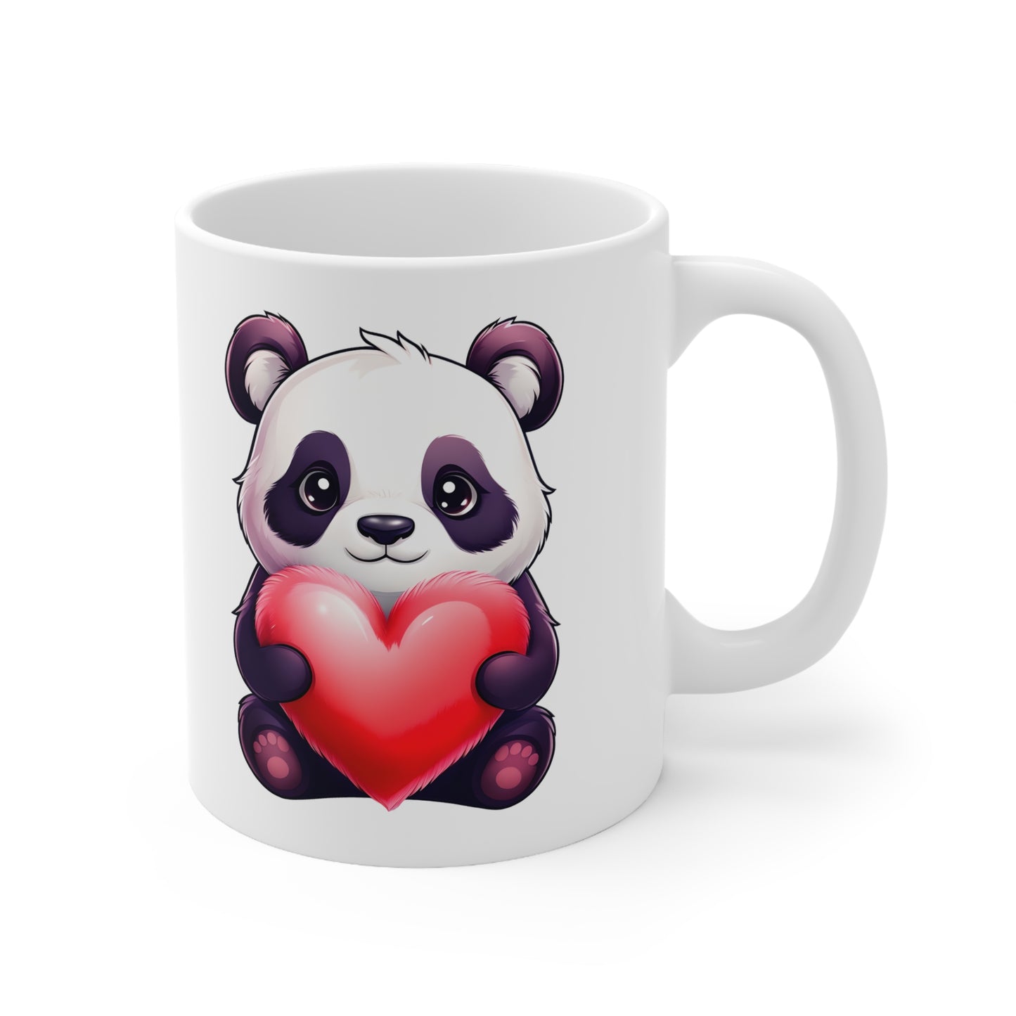 Panda & Heart Ceramic Mug, Coffee Cup
