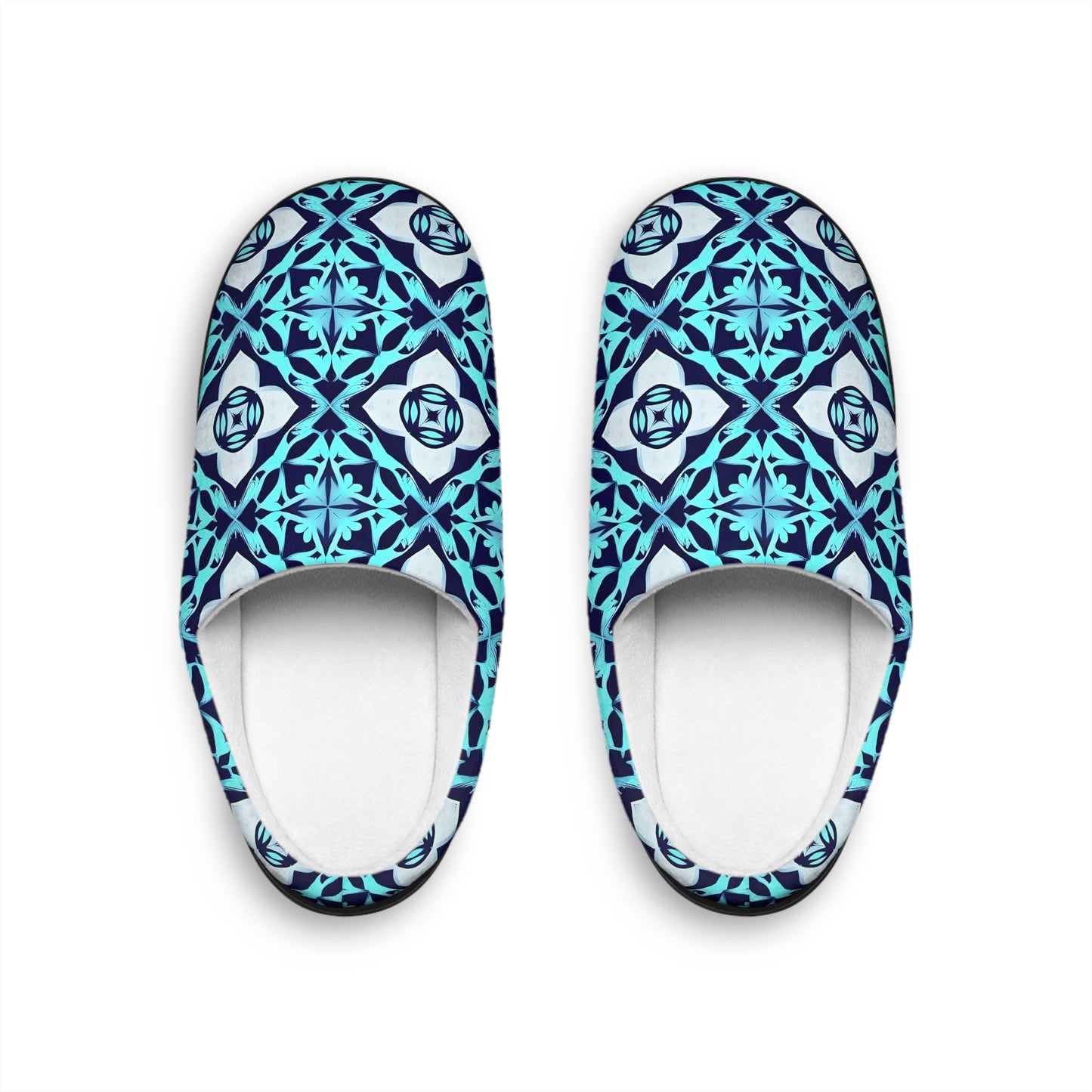 Guy's Blue Geometric Pattern Men's Indoor Slippers