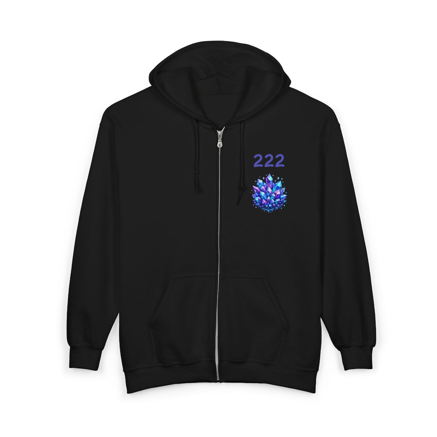 222 Crystal Adult Full Zip Sweatshirt - Hooded