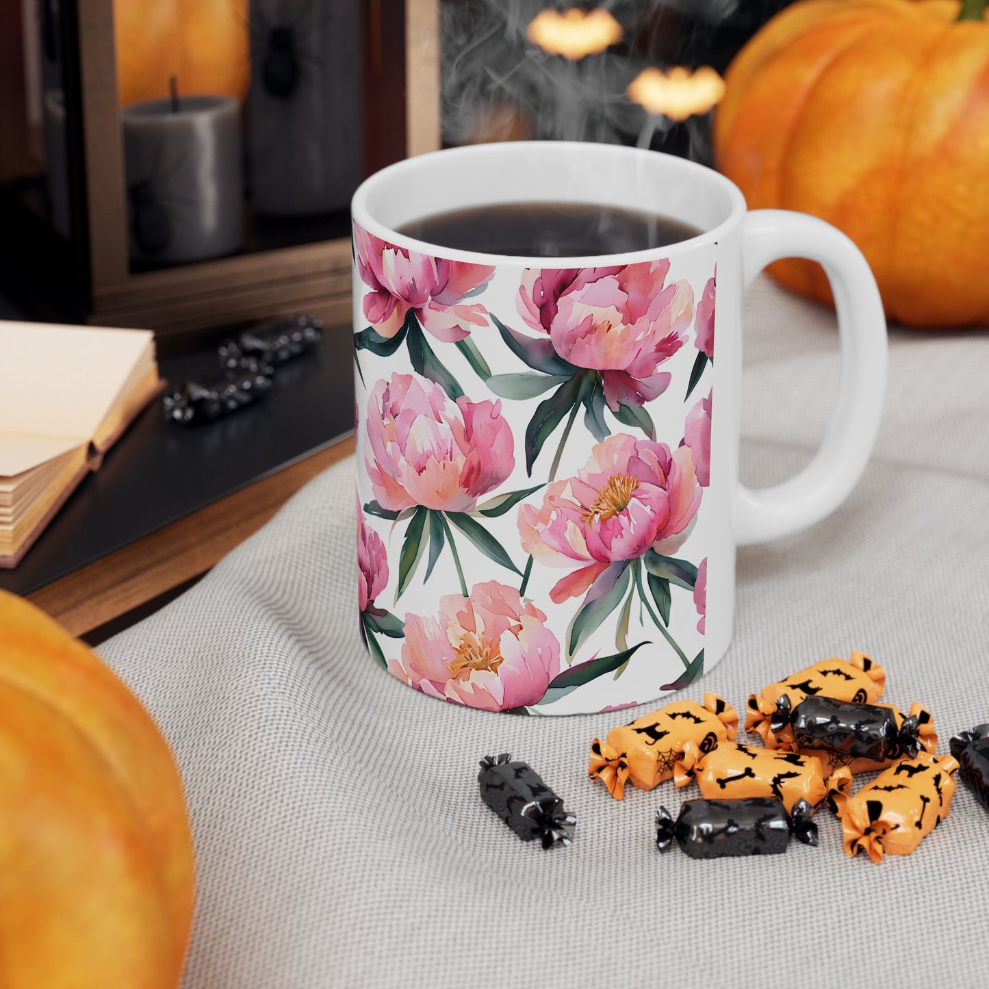 Paloma's Peonies Ceramic Mug, Coffee Cup