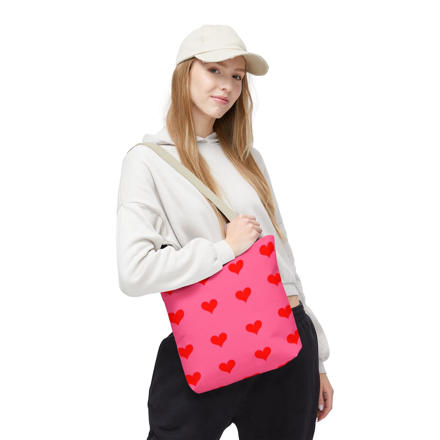 Paisley's Pink & Red Heart Tote Bag