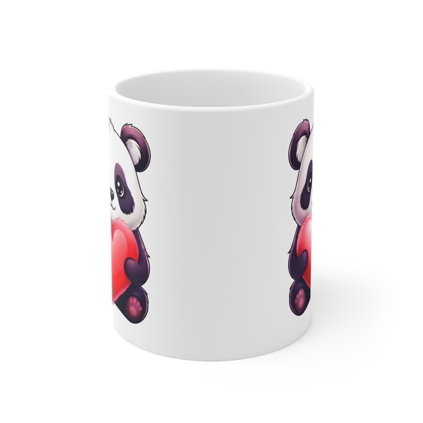 Panda & Heart Ceramic Mug, Coffee Cup