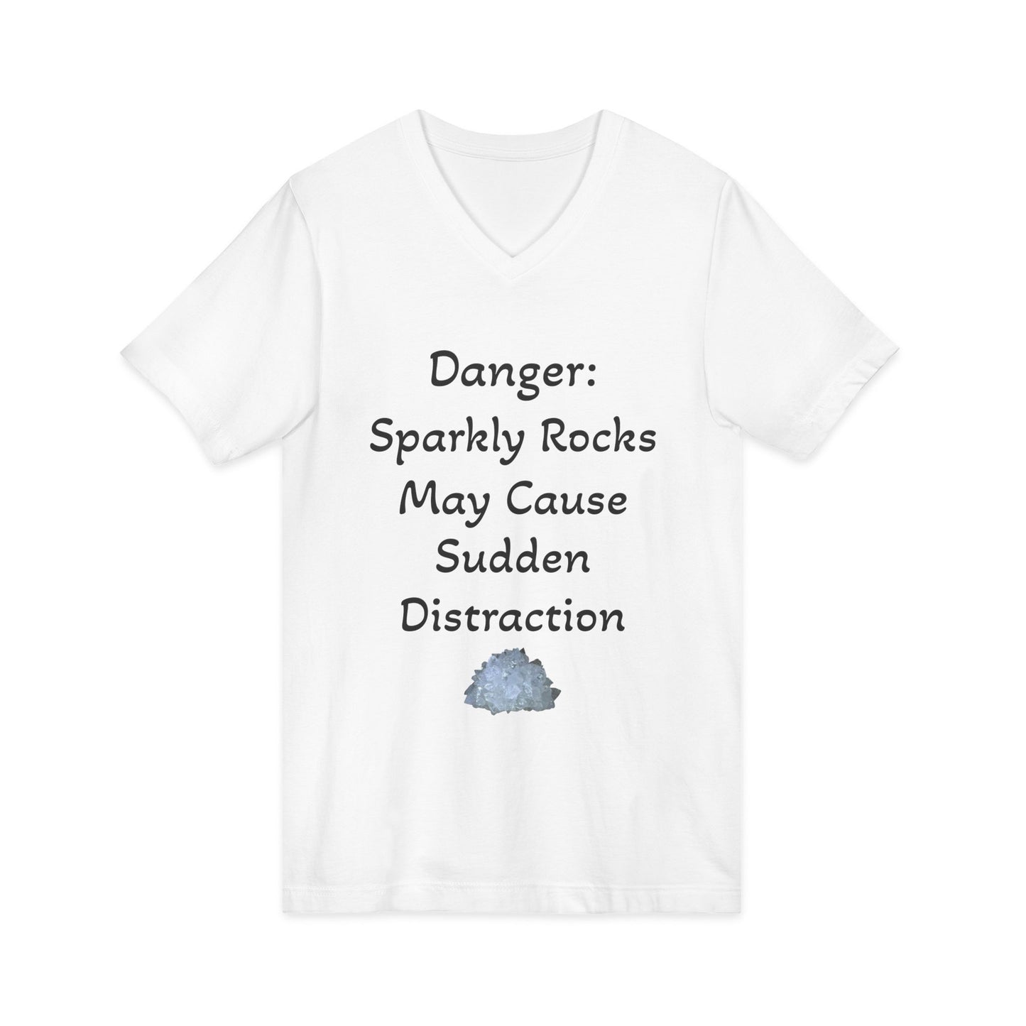 Diana's "Danger: Sparkly Rocks May Cause Sudden Distraction" Women's V-Neck Shirt