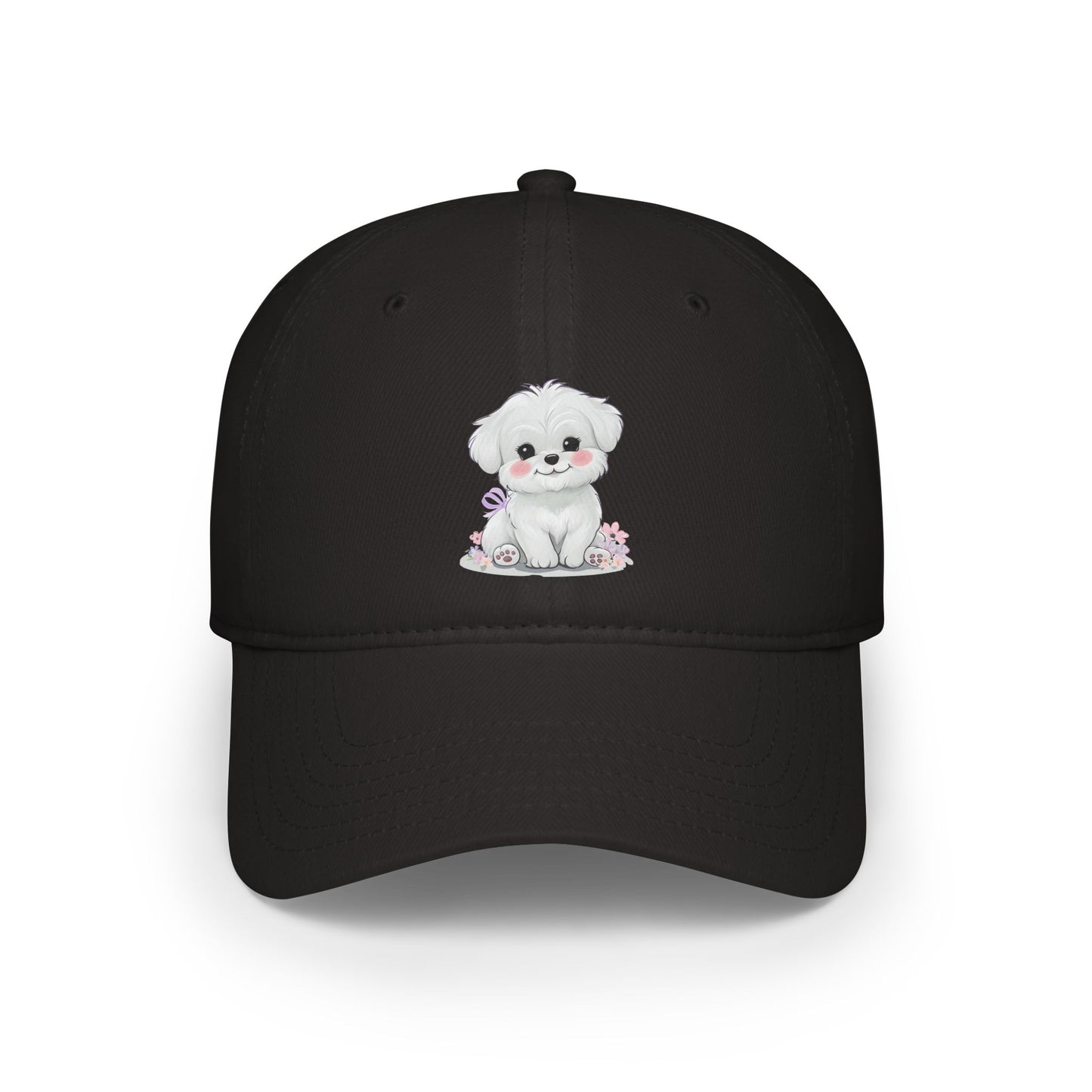 Whitney's White Puppy Low Profile Baseball Cap