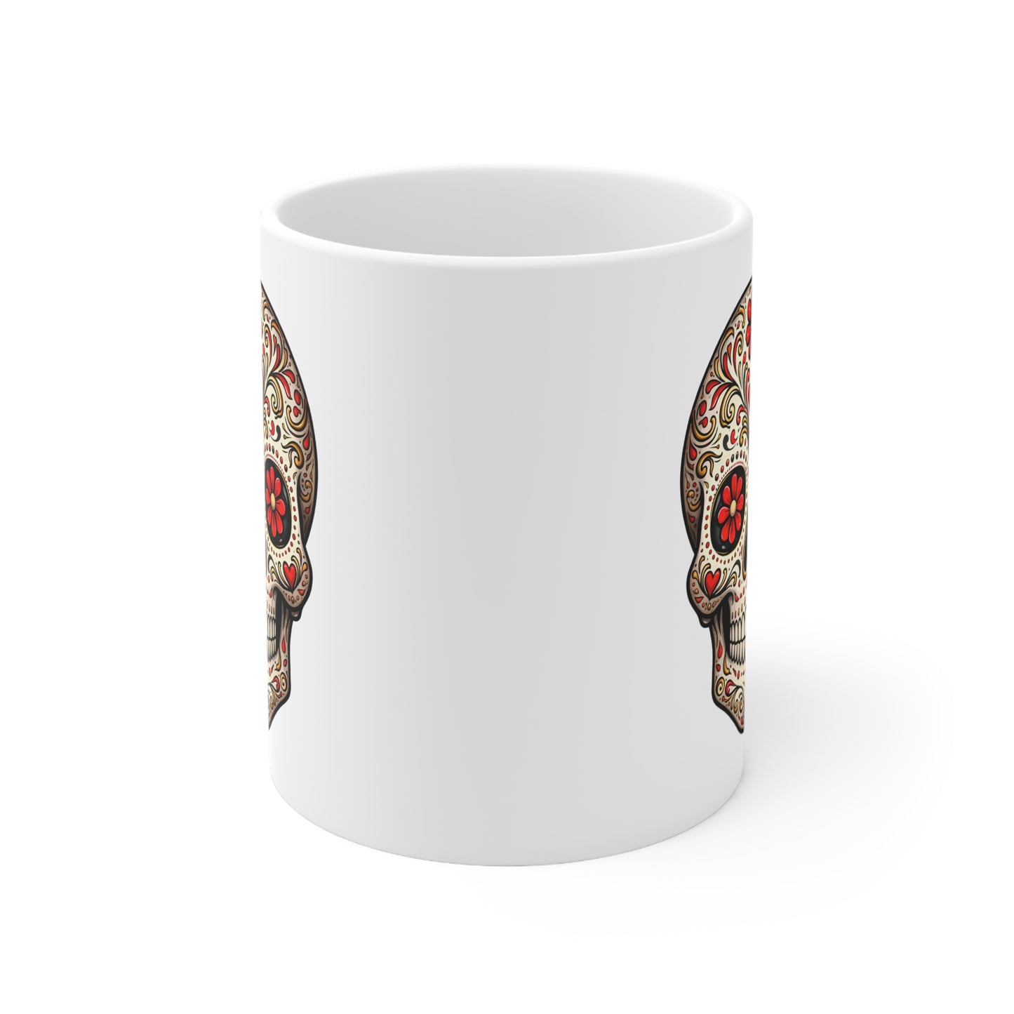 Soleil's Sugar Skull Ceramic Mug, Coffee Cup