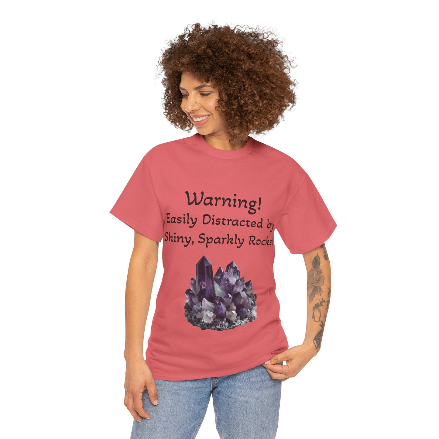 Waylon's "Warning! Easily Distracted by Shiny, Sparkly Rocks!" Adult Shirt