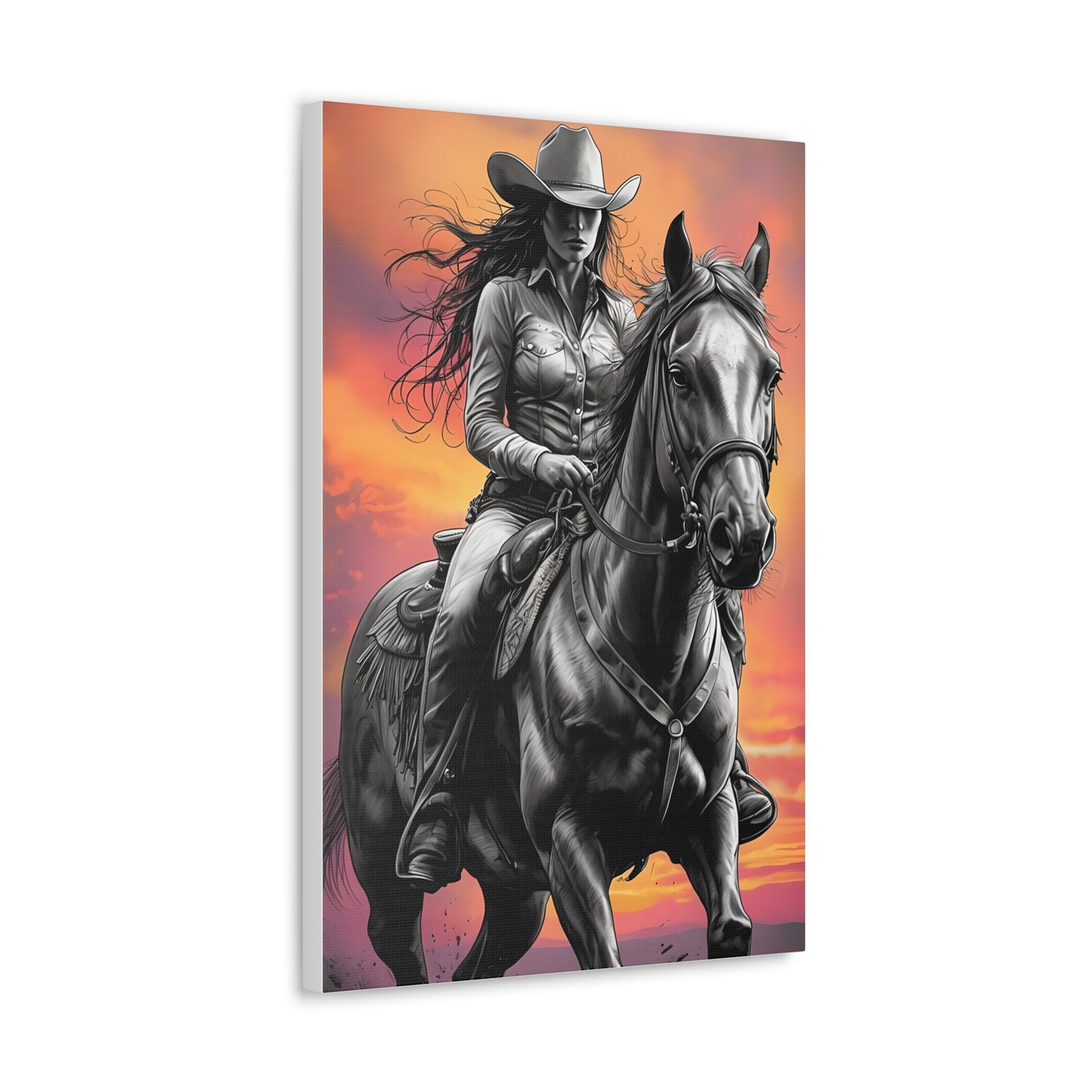 Katy - Western Cowgirl Wall Art Canvas