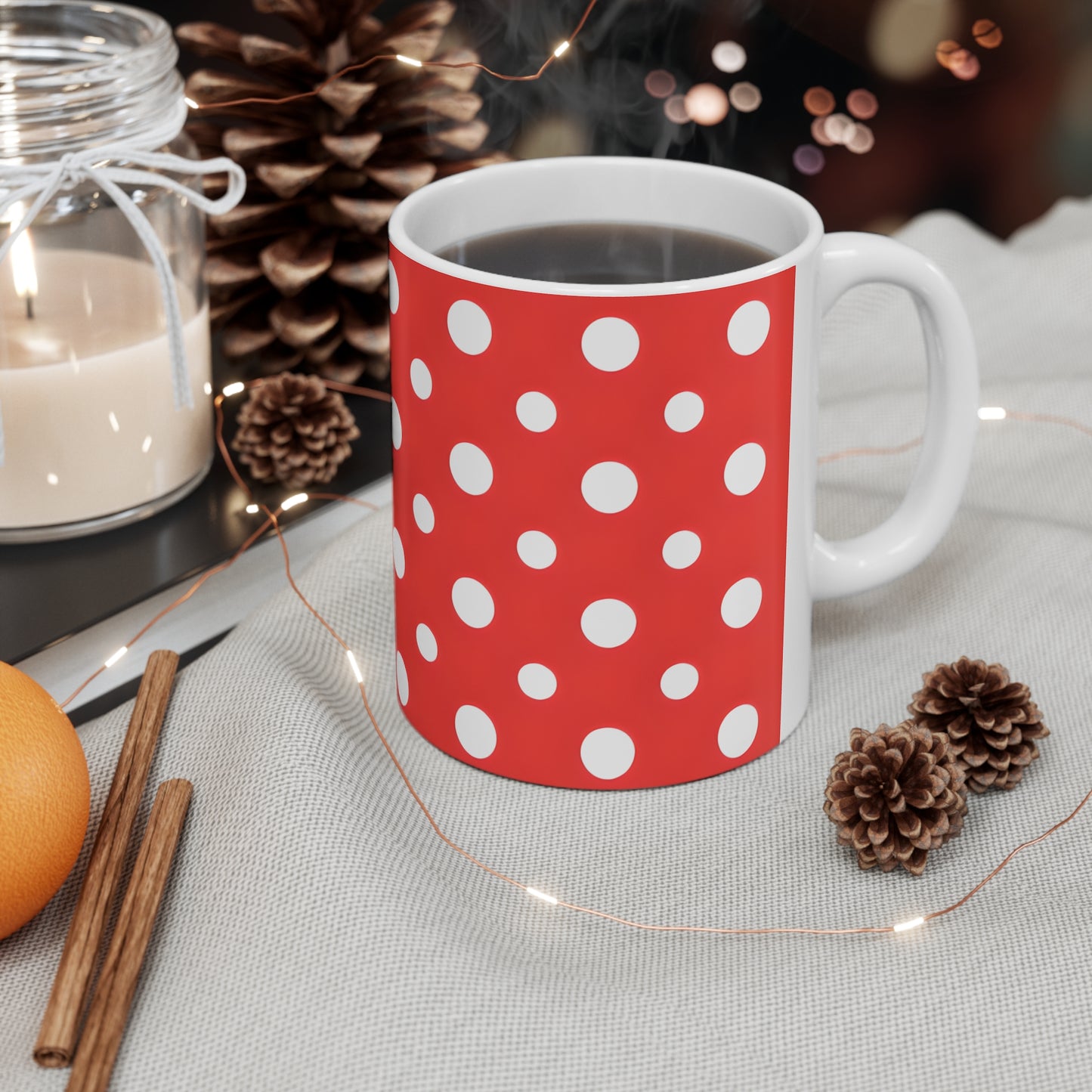 Ruby's Red Polka Dot Ceramic Mug, Coffee Cup