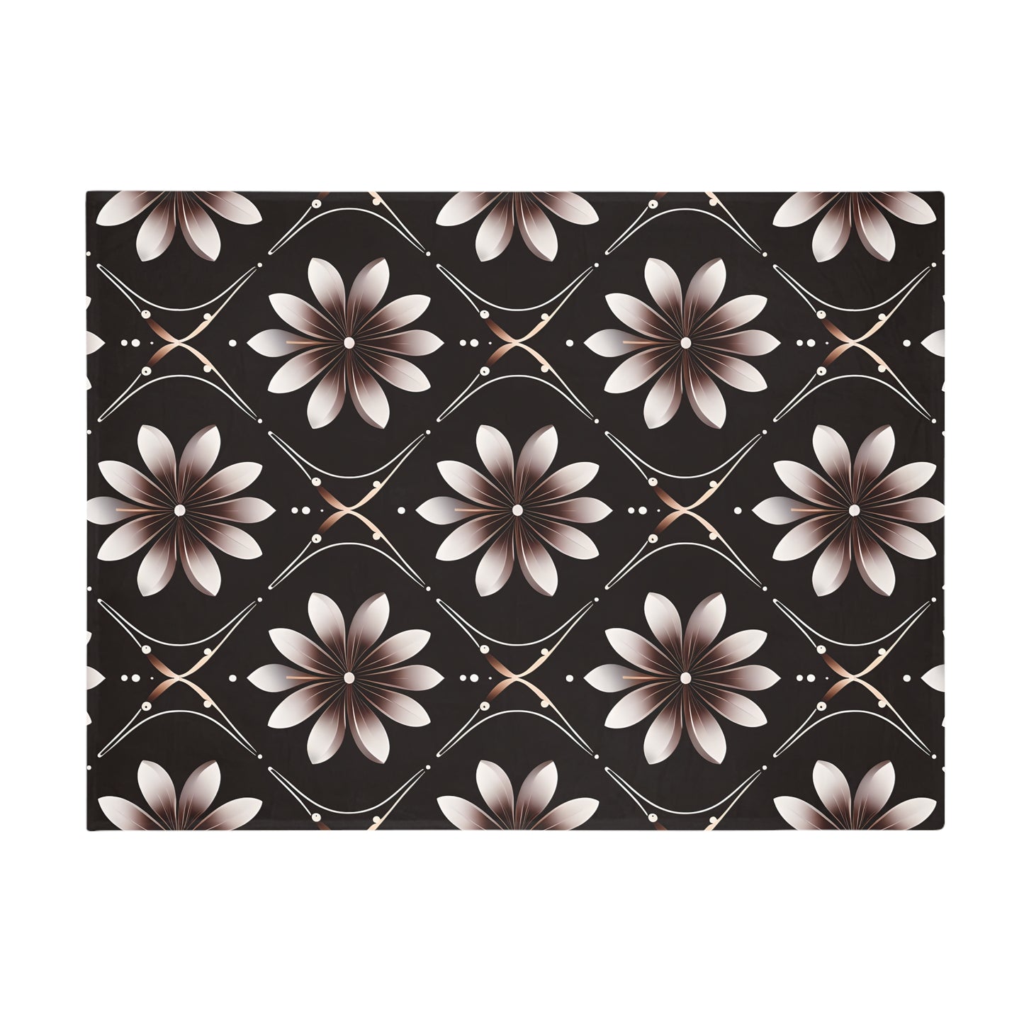 Bonita's Brown Flower Plush Fleece Blanket