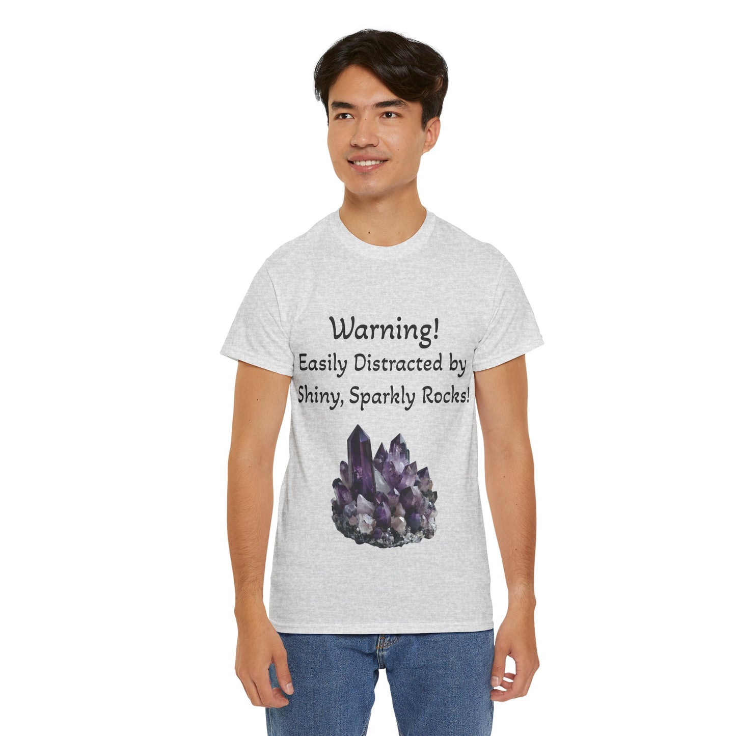 Waylon's "Warning! Easily Distracted by Shiny, Sparkly Rocks!" Adult Shirt