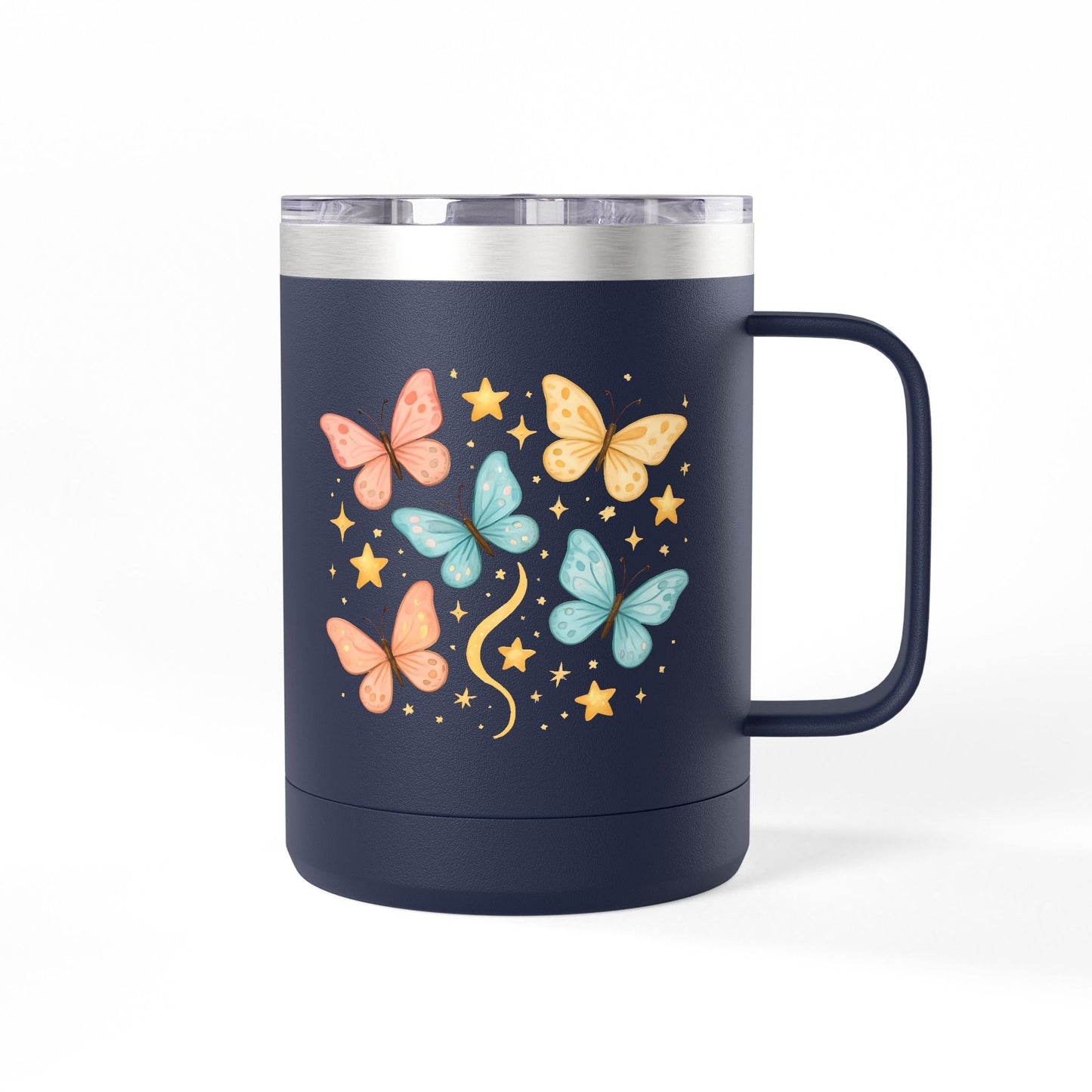 Barb's Butterfly & Stars Coffee Mug Tumbler