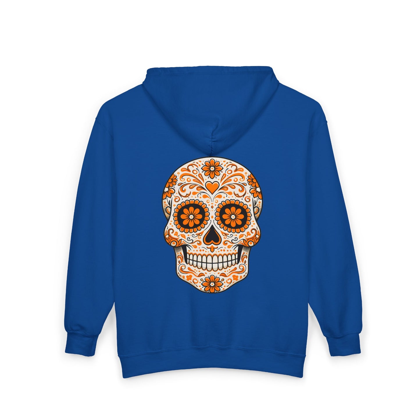 Orange Sugar Skull Full Zip Sweatshirt - Hooded