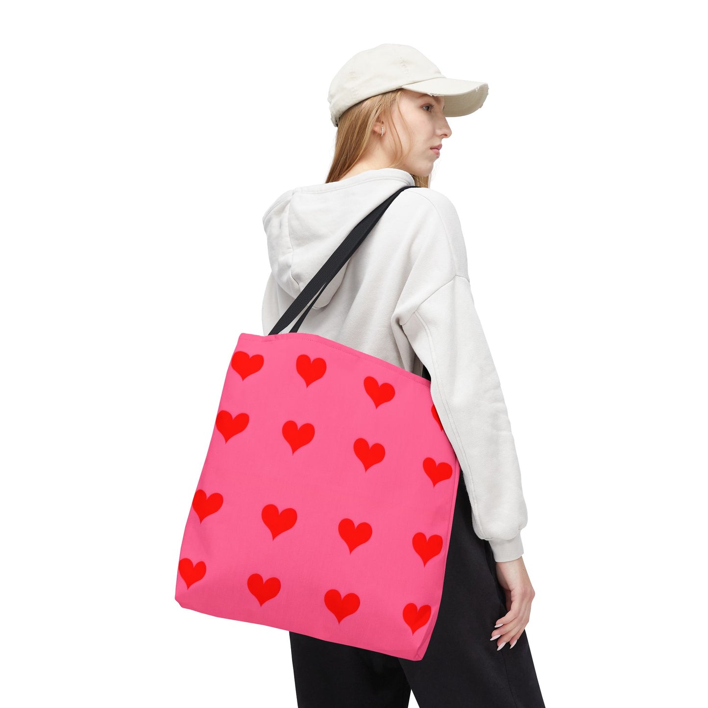 Paisley's Pink & Red Heart Tote Bag