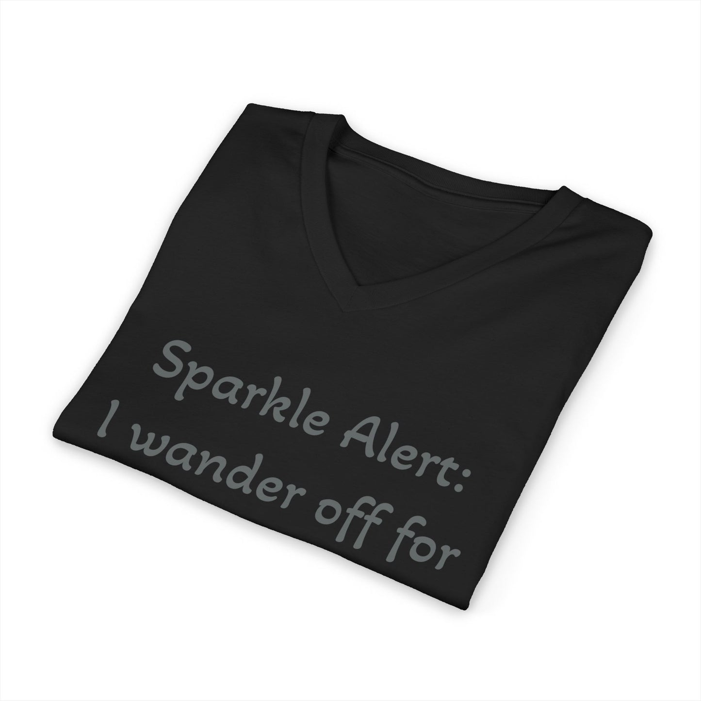 Suzie's "Sparkle Alert: I wander off for Crystals' Women's V-Neck Adult Shirt