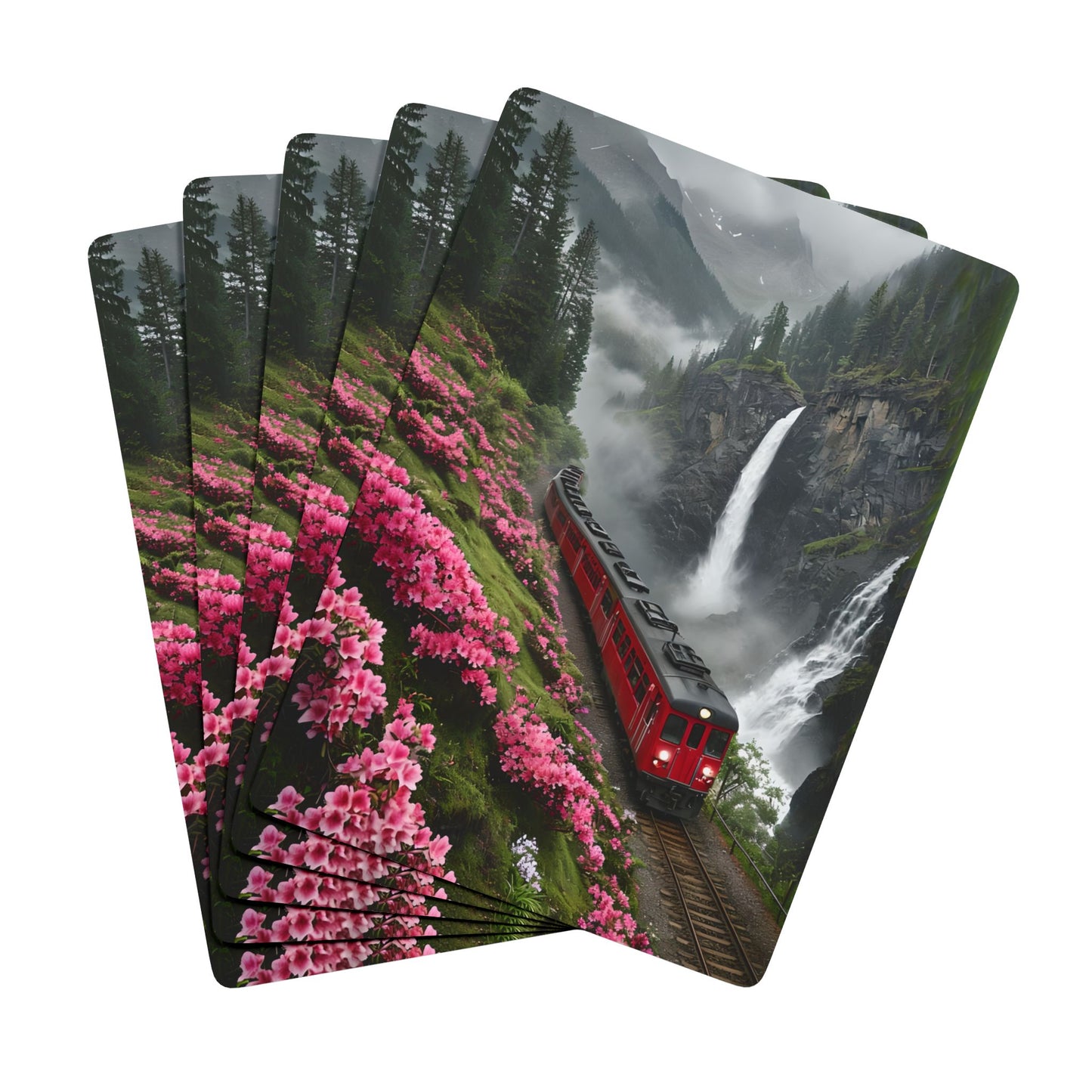 Train In Valley Playing Cards