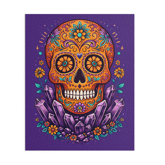 Orange Sugar Skull 500 Piece Jigsaw Puzzle