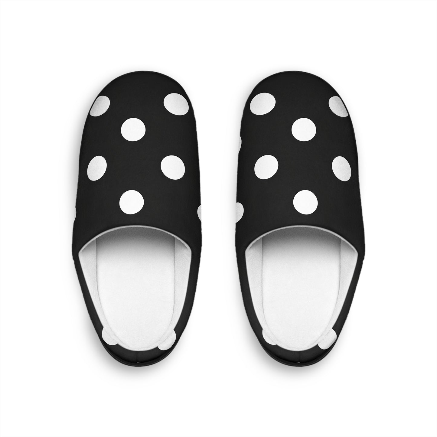 Bianca's Black & White Polka Dot Women's Indoor Slippers
