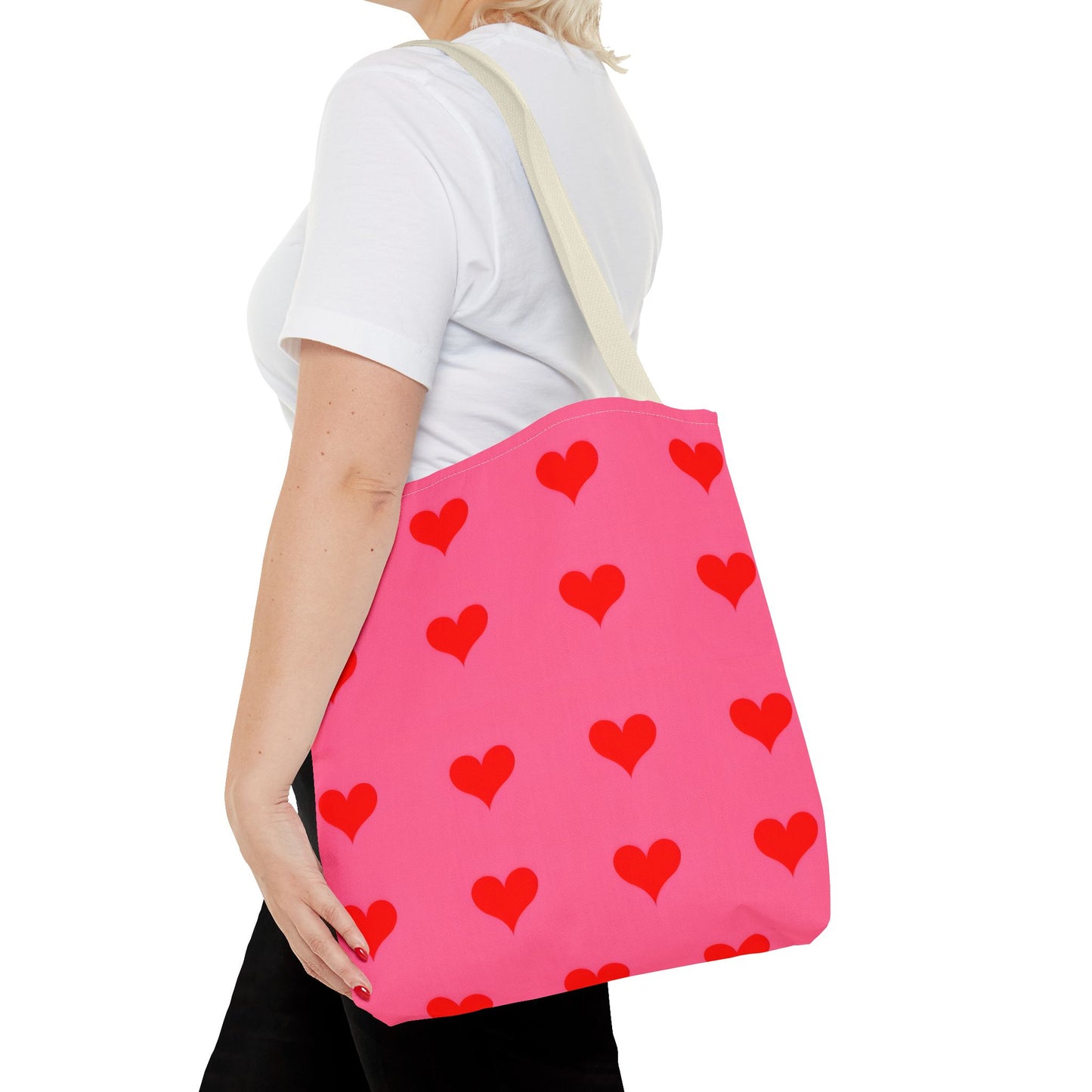 Paisley's Pink & Red Heart Tote Bag