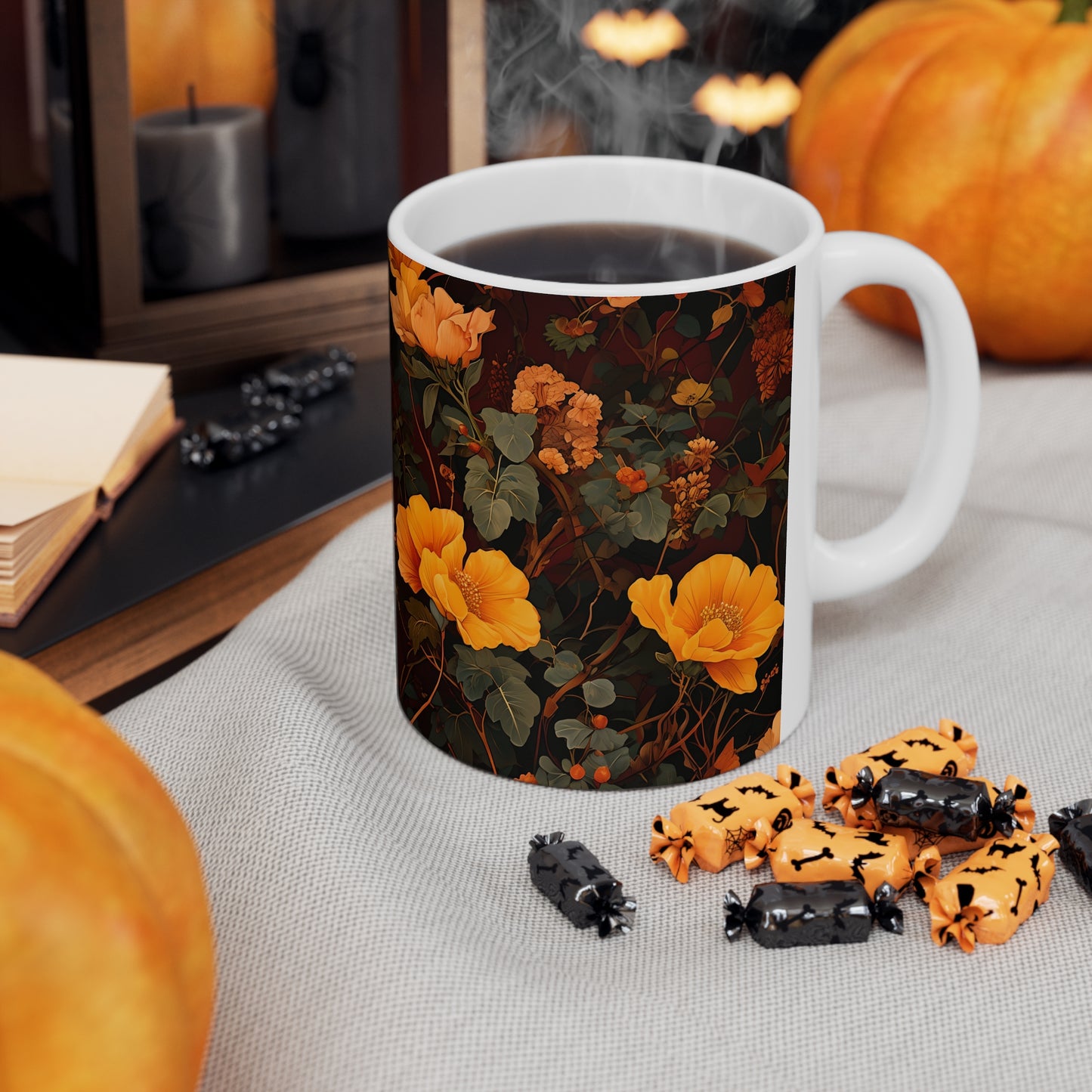 Frida's Floral Ceramic Mug, Coffee Cup