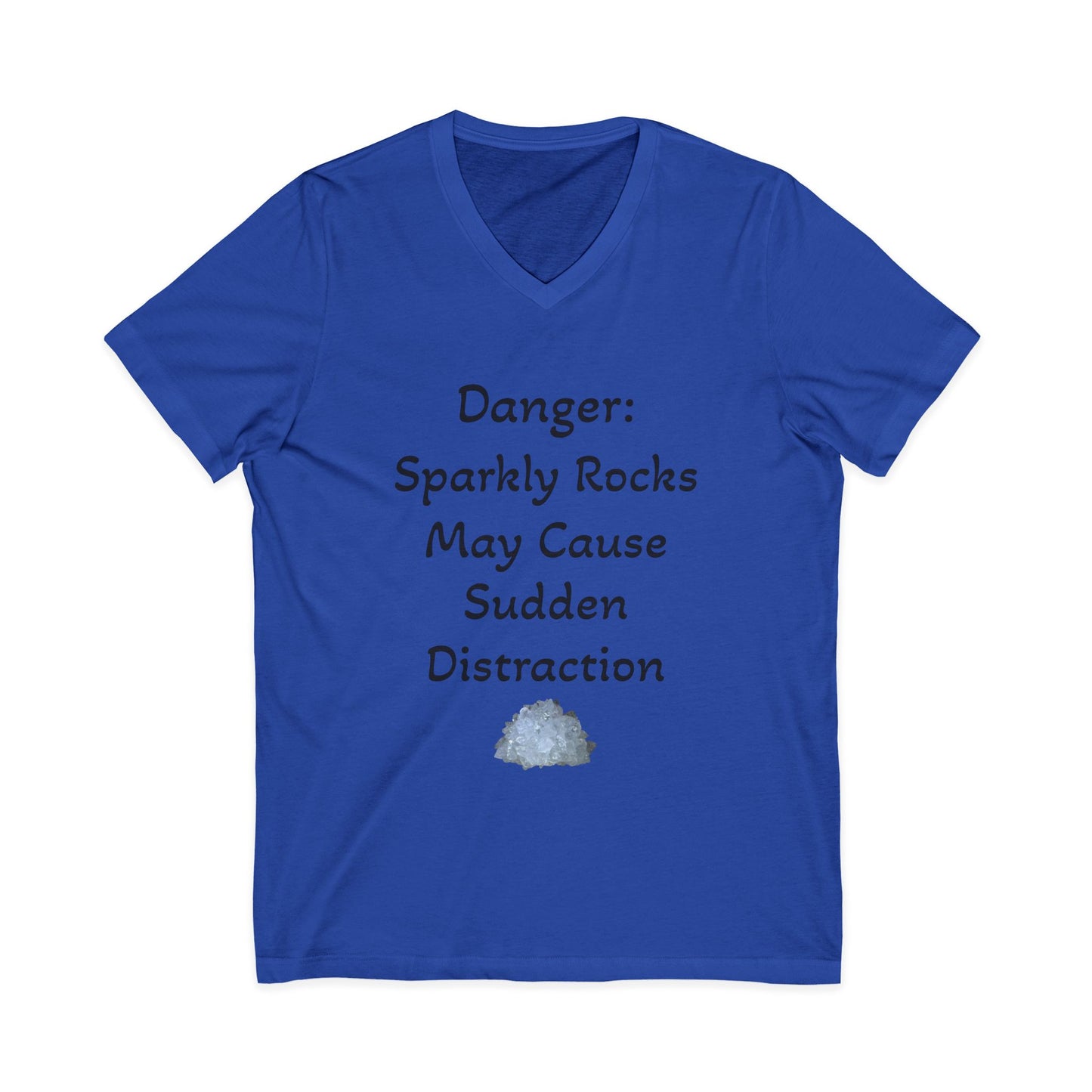 Diana's "Danger: Sparkly Rocks May Cause Sudden Distraction" Women's V-Neck Shirt