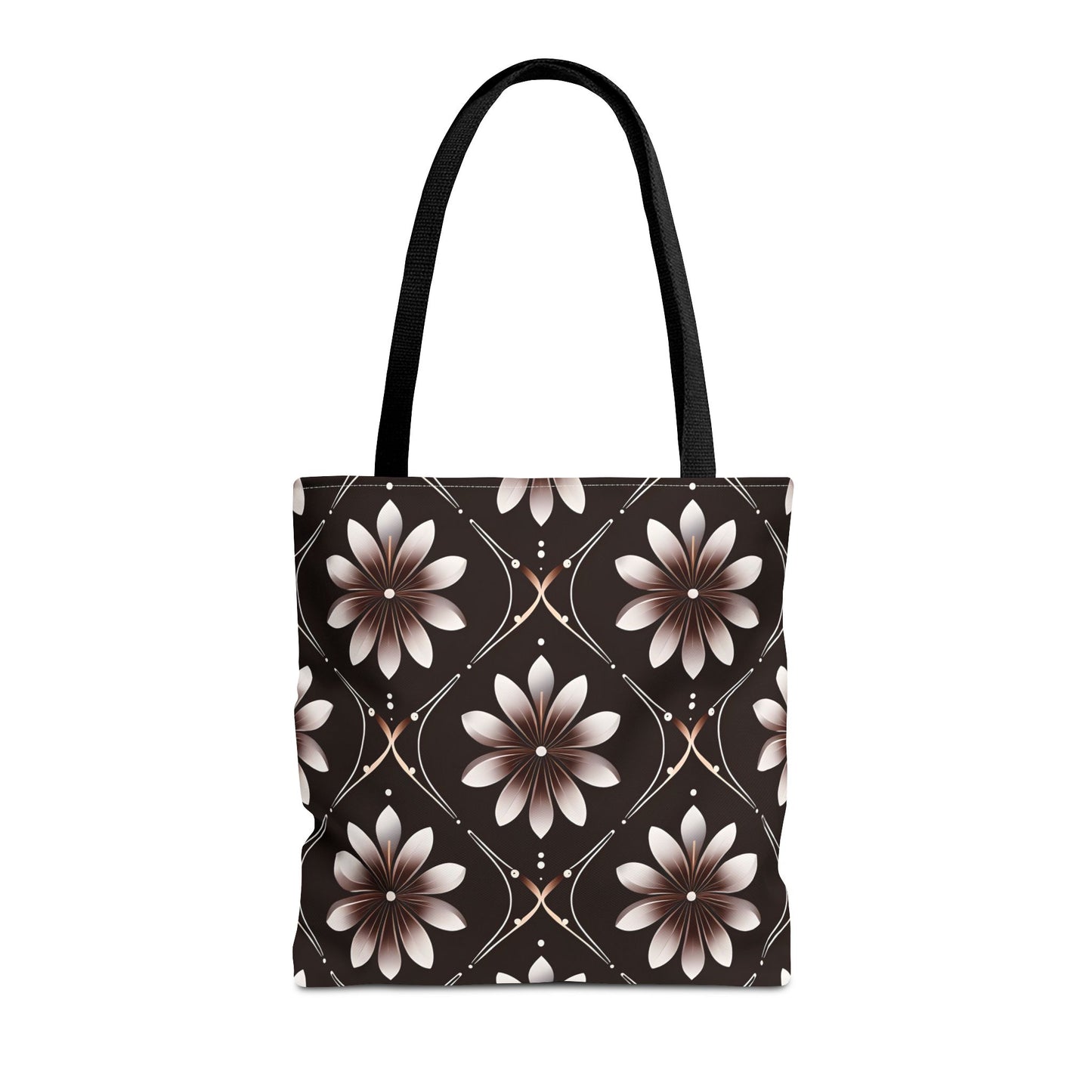 Bowie's Brown Floral Tile Tote Bag