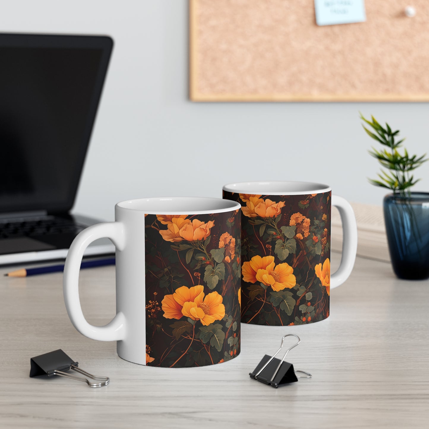 Frida's Floral Ceramic Mug, Coffee Cup