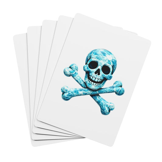 Larimar Inspired Skull & Crossbones Playing Cards