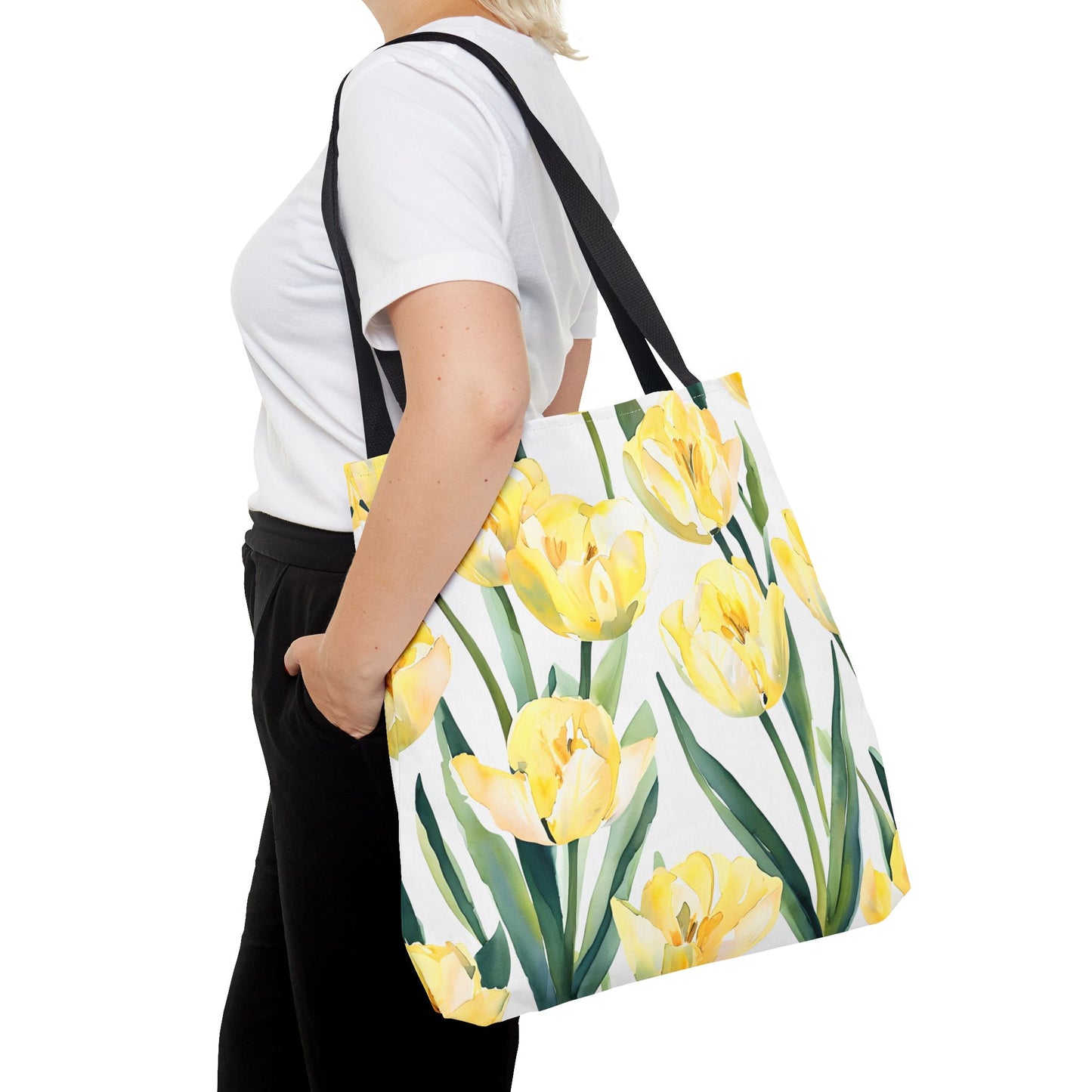 Yetta's Yellow Tulip Floral Tote Bag