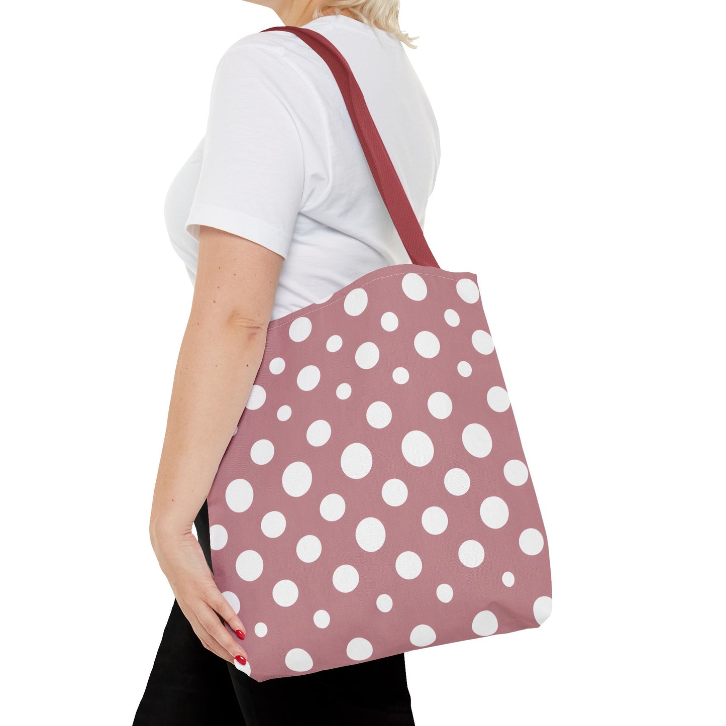 Chic Pink Polka Dot Tote Bag