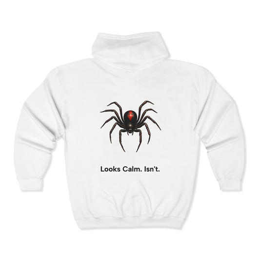 Looks Calm. Isn't. Adult Full Zip Sweatshirt - Hooded