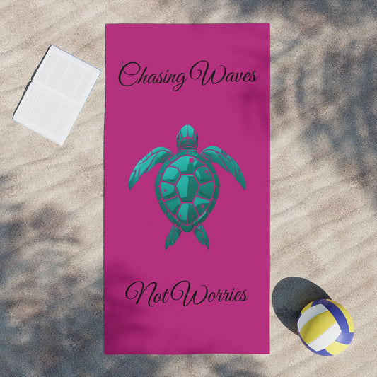 Claire's Chasing Waves Not Worries Beach Towel