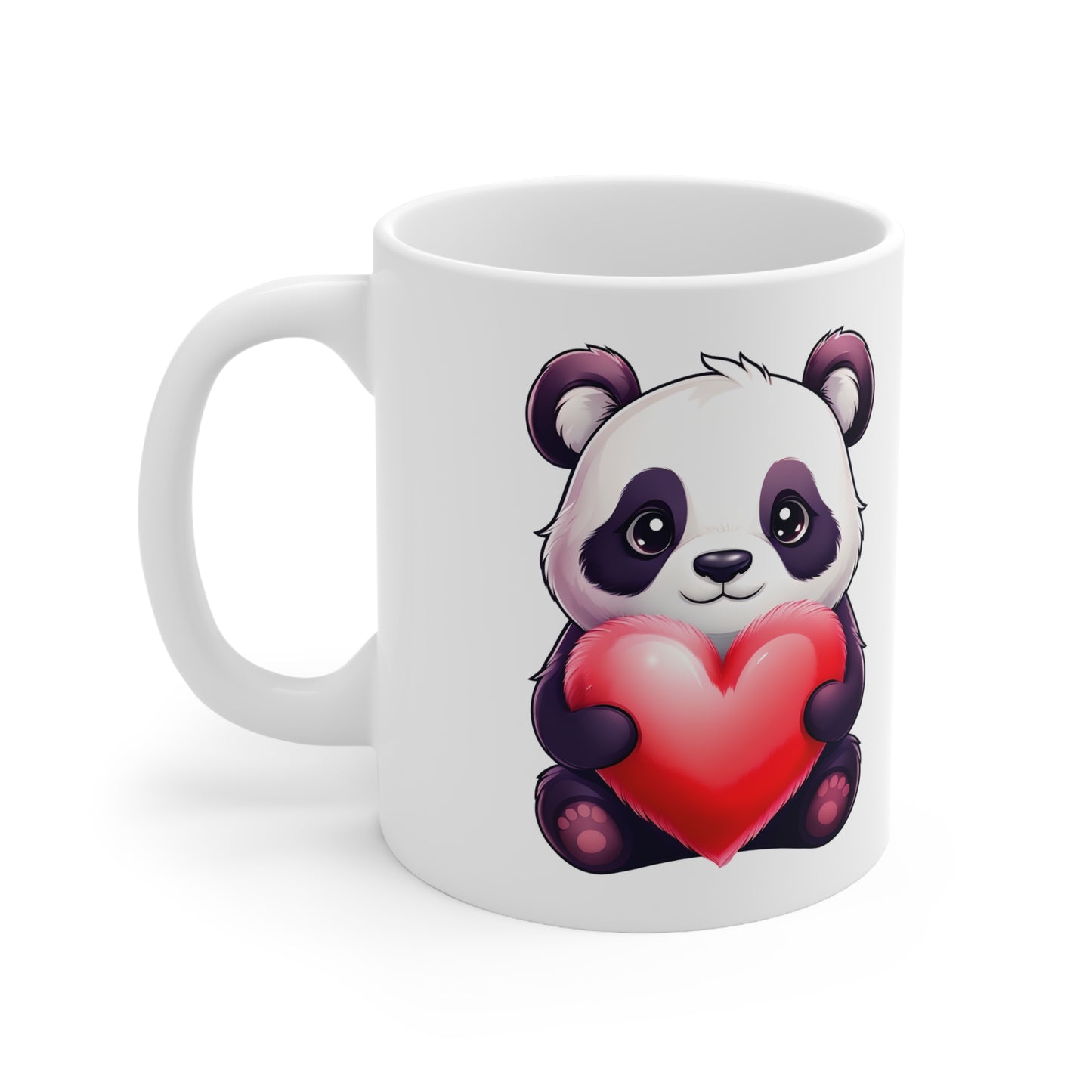 Panda & Heart Ceramic Mug, Coffee Cup