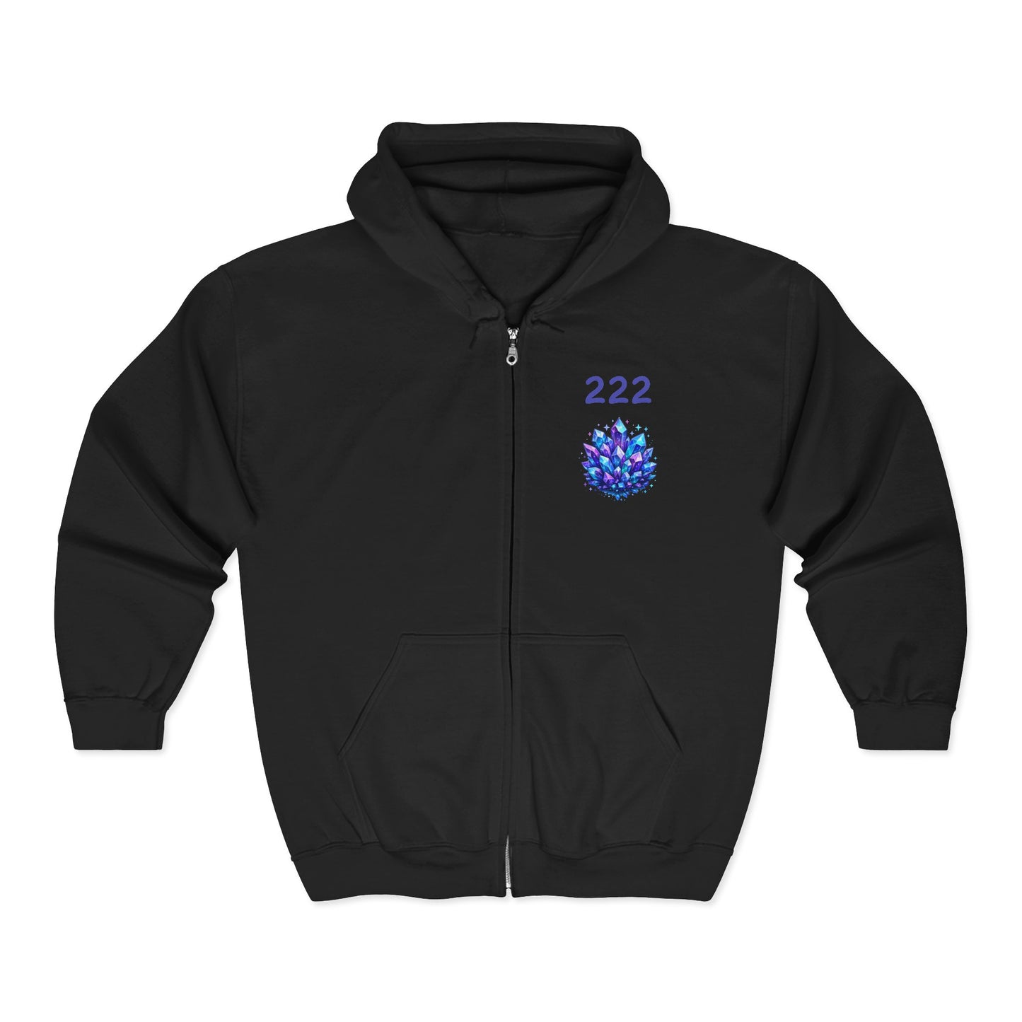 222 Crystal Adult Full Zip Sweatshirt - Hooded