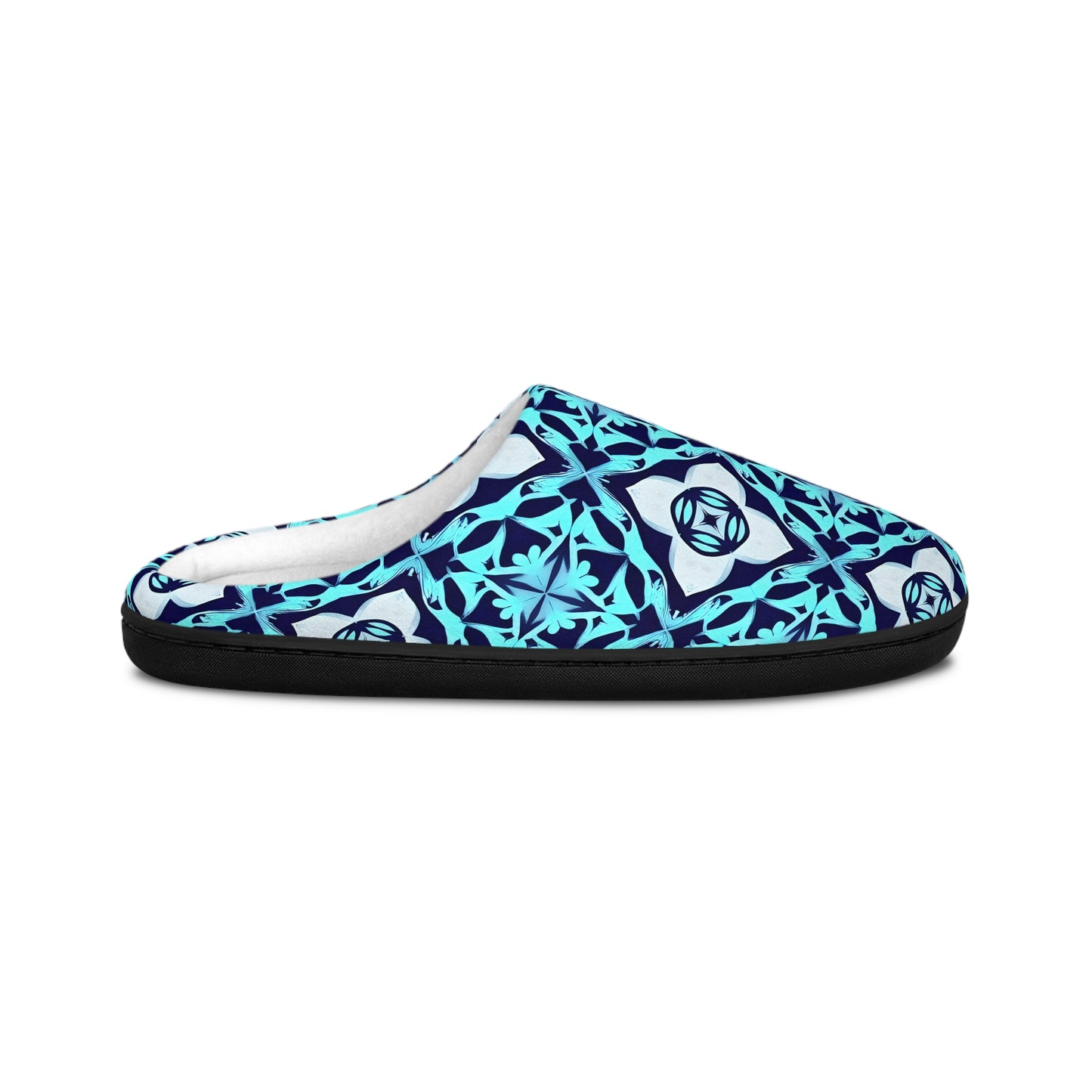 Guy's Blue Geometric Pattern Men's Indoor Slippers