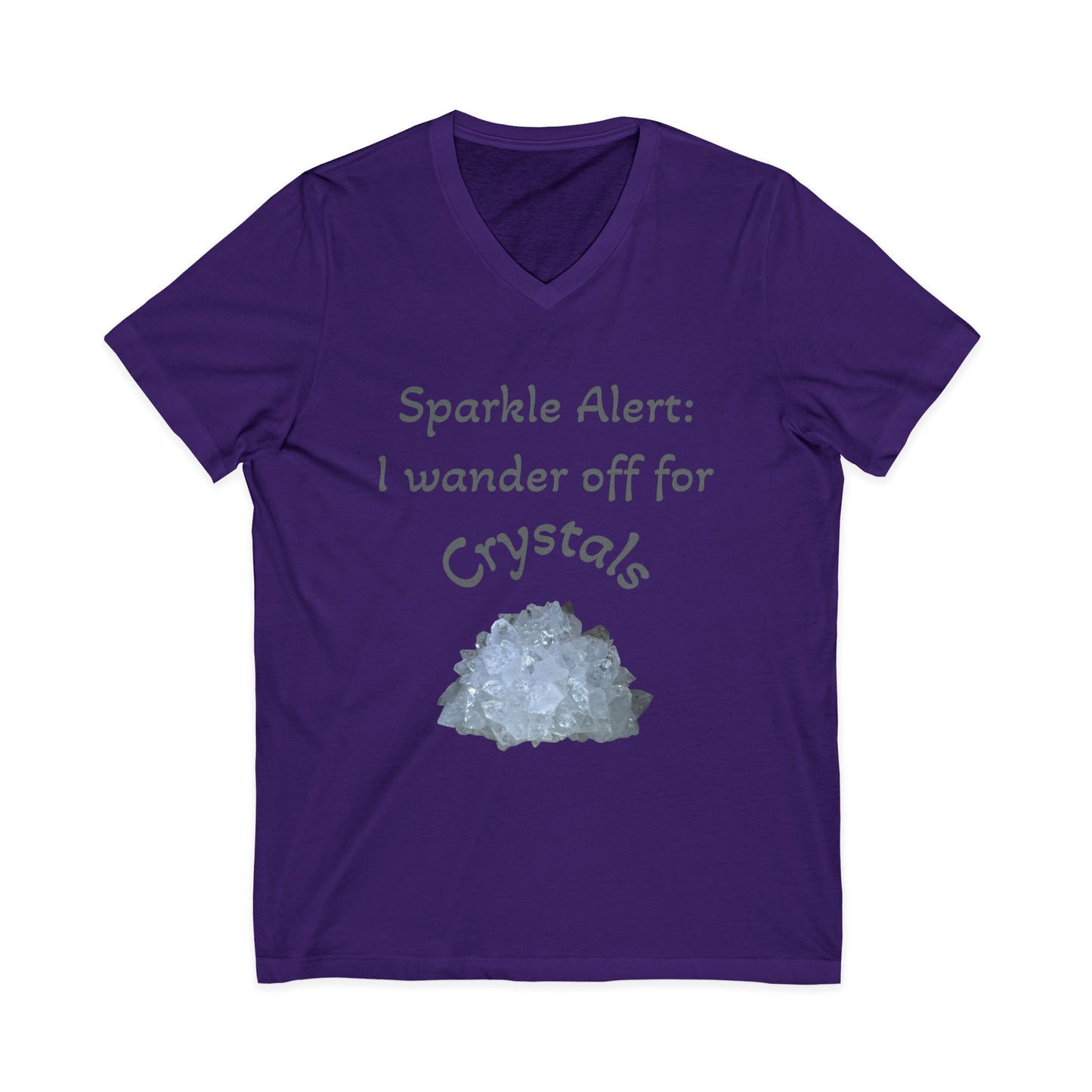 Suzie's "Sparkle Alert: I wander off for Crystals' Women's V-Neck Adult Shirt