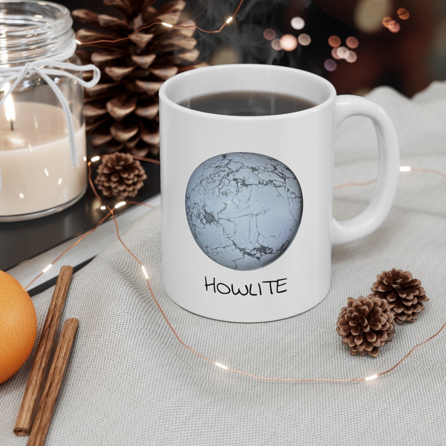 Howlite Crystal Collection Ceramic Mug, Coffee Cup