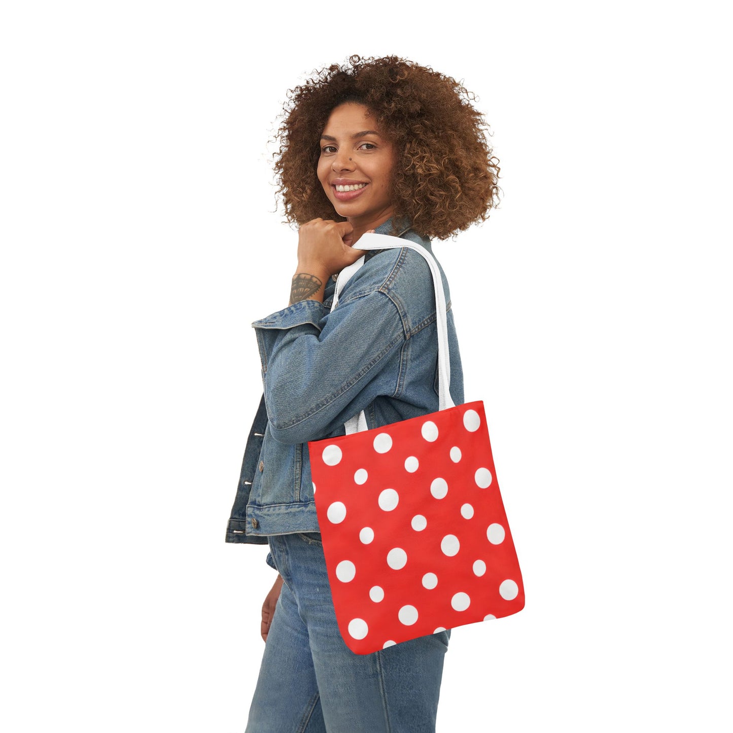 Reba's Red Polka Dot Canvas Tote Bag