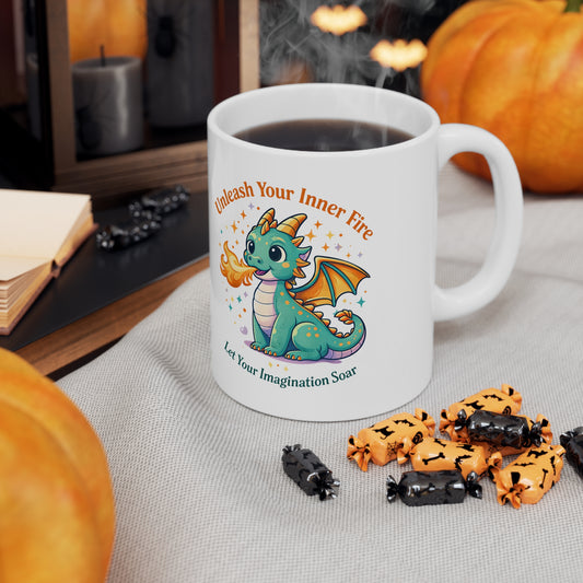 Unleash Your Inner Fire Dragon Ceramic Mug, Coffee Cup