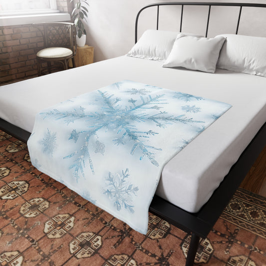 Suki's Snowflake Plush Fleece Blanket
