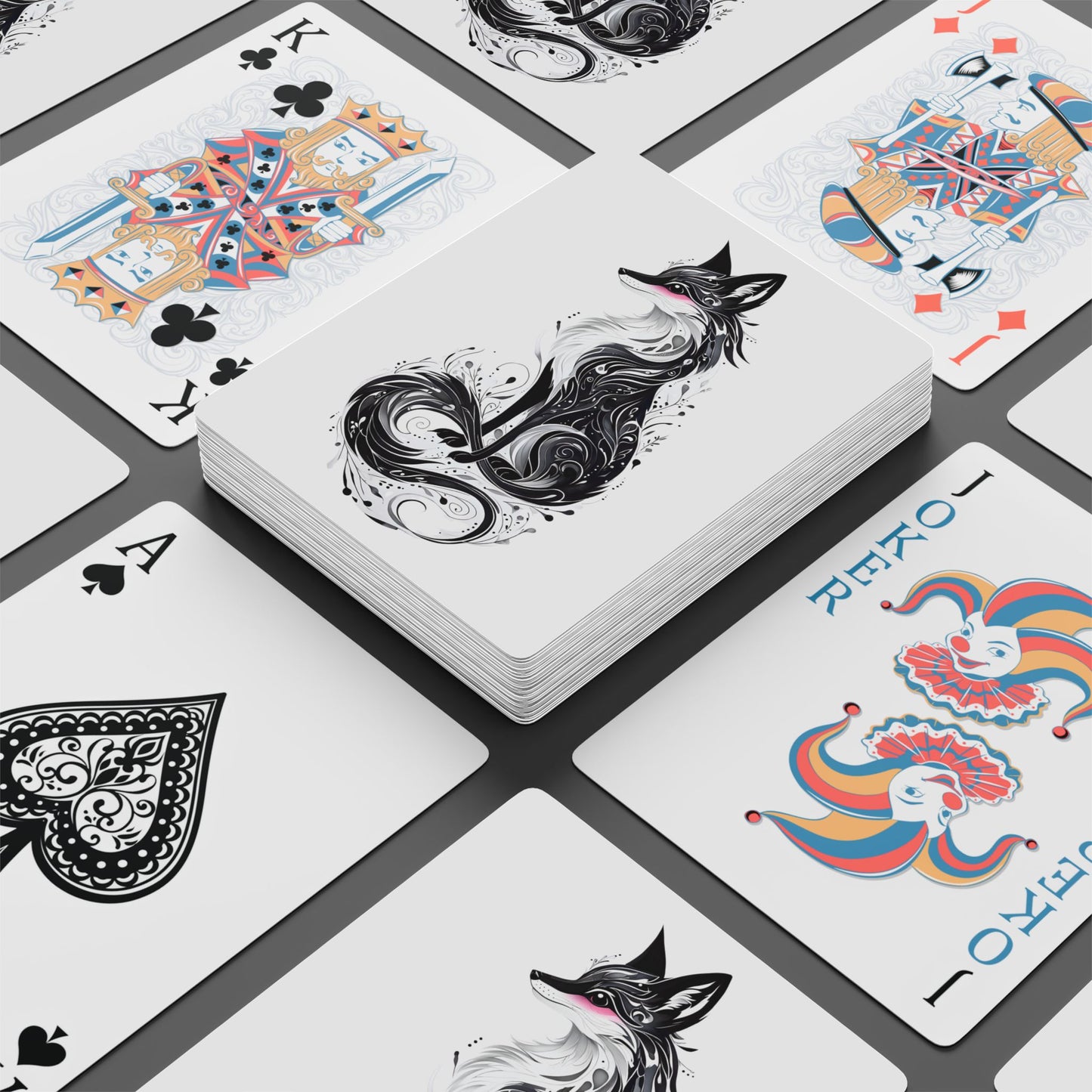 Artistic Fox Playing Cards