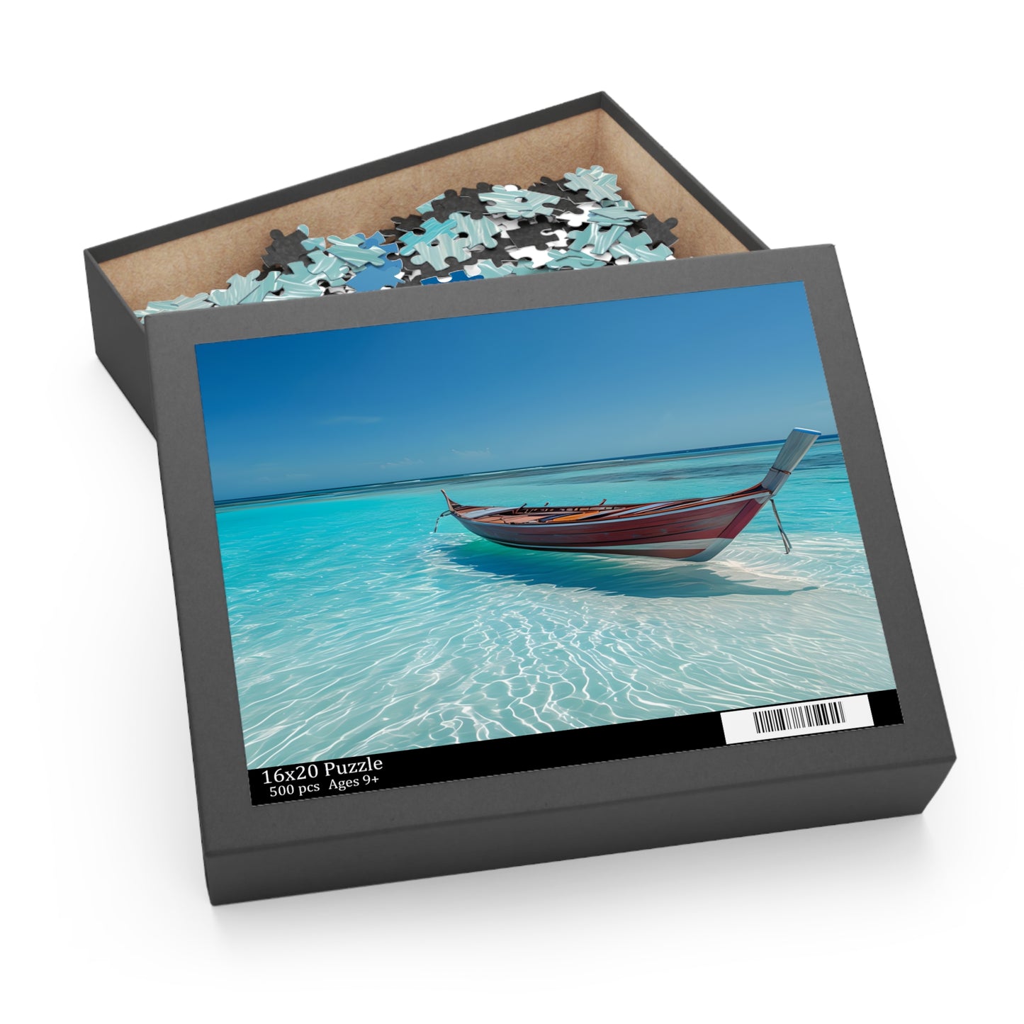 Tropical Boat 500 Piece Jigsaw Puzzle