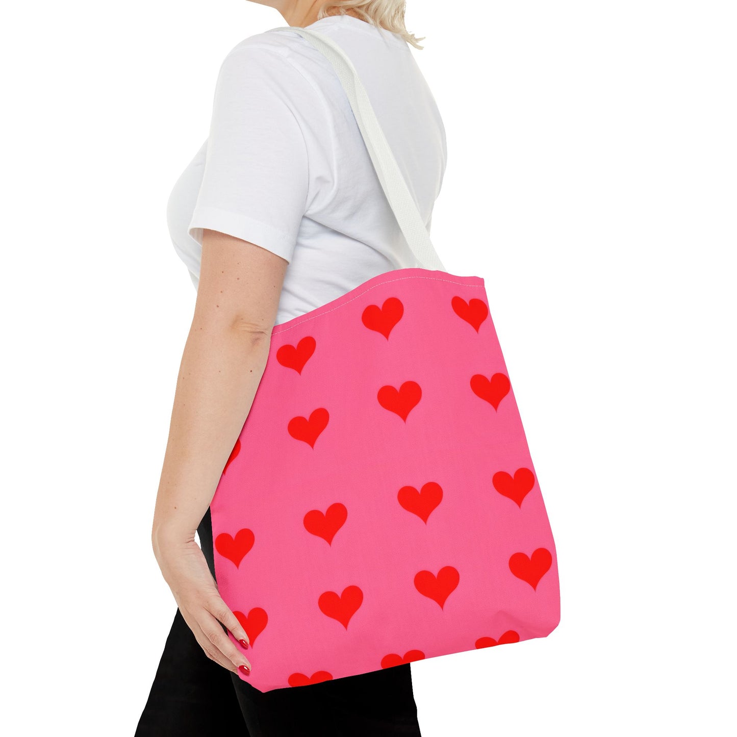 Paisley's Pink & Red Heart Tote Bag