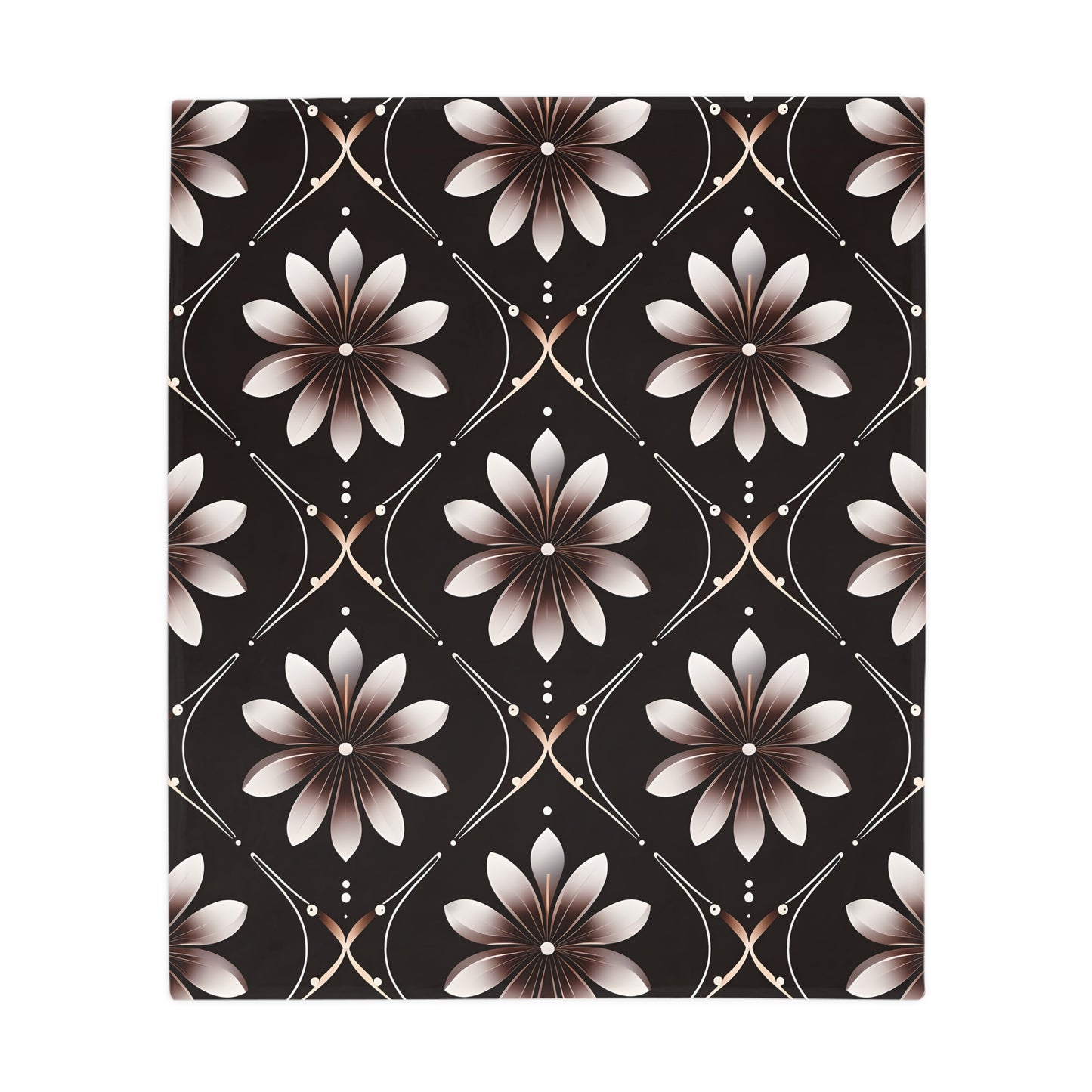 Bonita's Brown Flower Plush Fleece Blanket