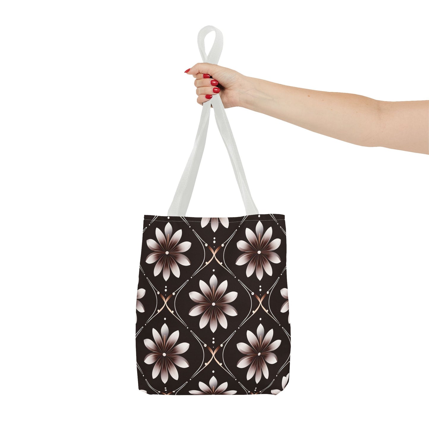Bowie's Brown Floral Tile Tote Bag