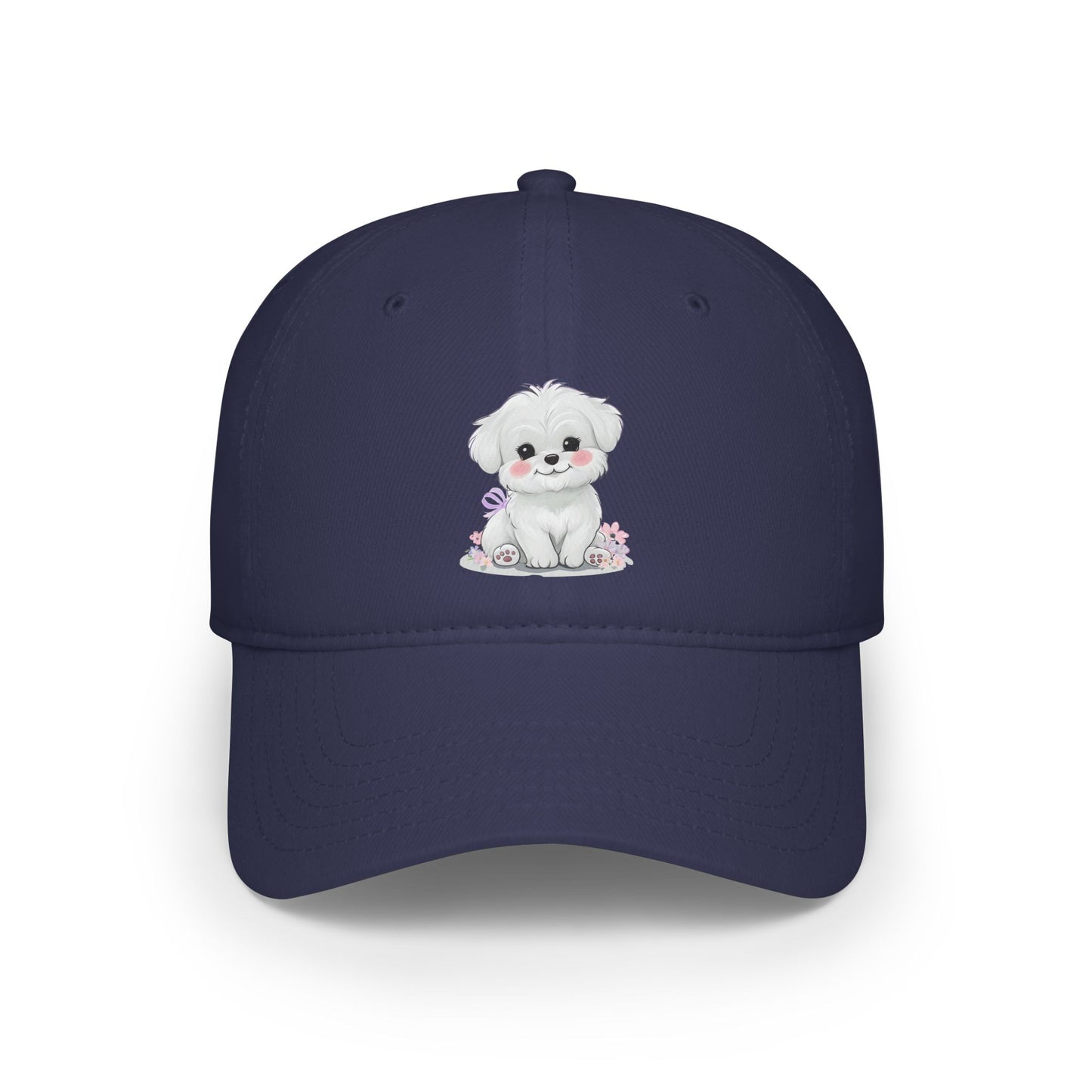 Whitney's White Puppy Low Profile Baseball Cap