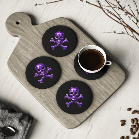 Amethyst Skull & Crossbones Coasters