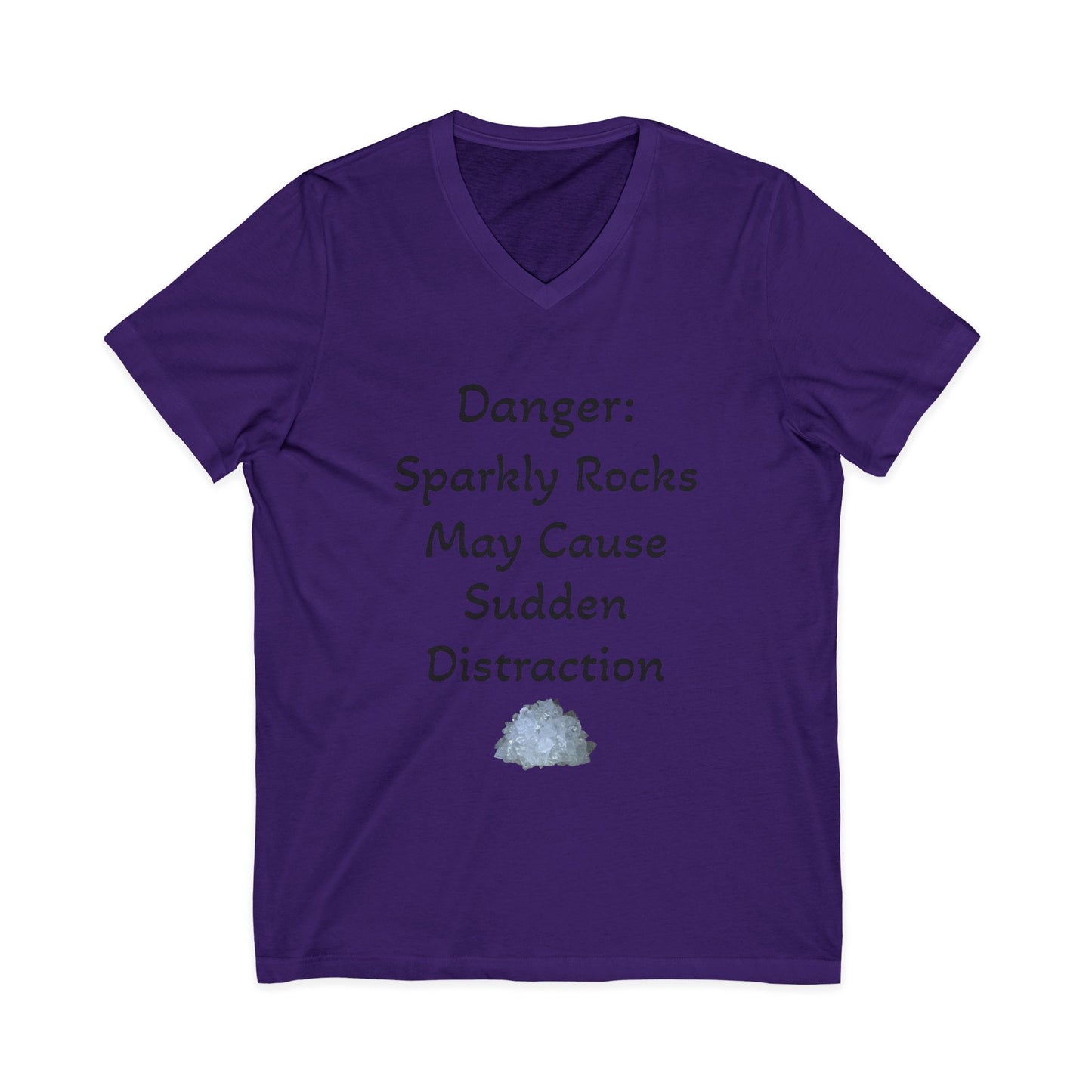 Diana's "Danger: Sparkly Rocks May Cause Sudden Distraction" Women's V-Neck Shirt